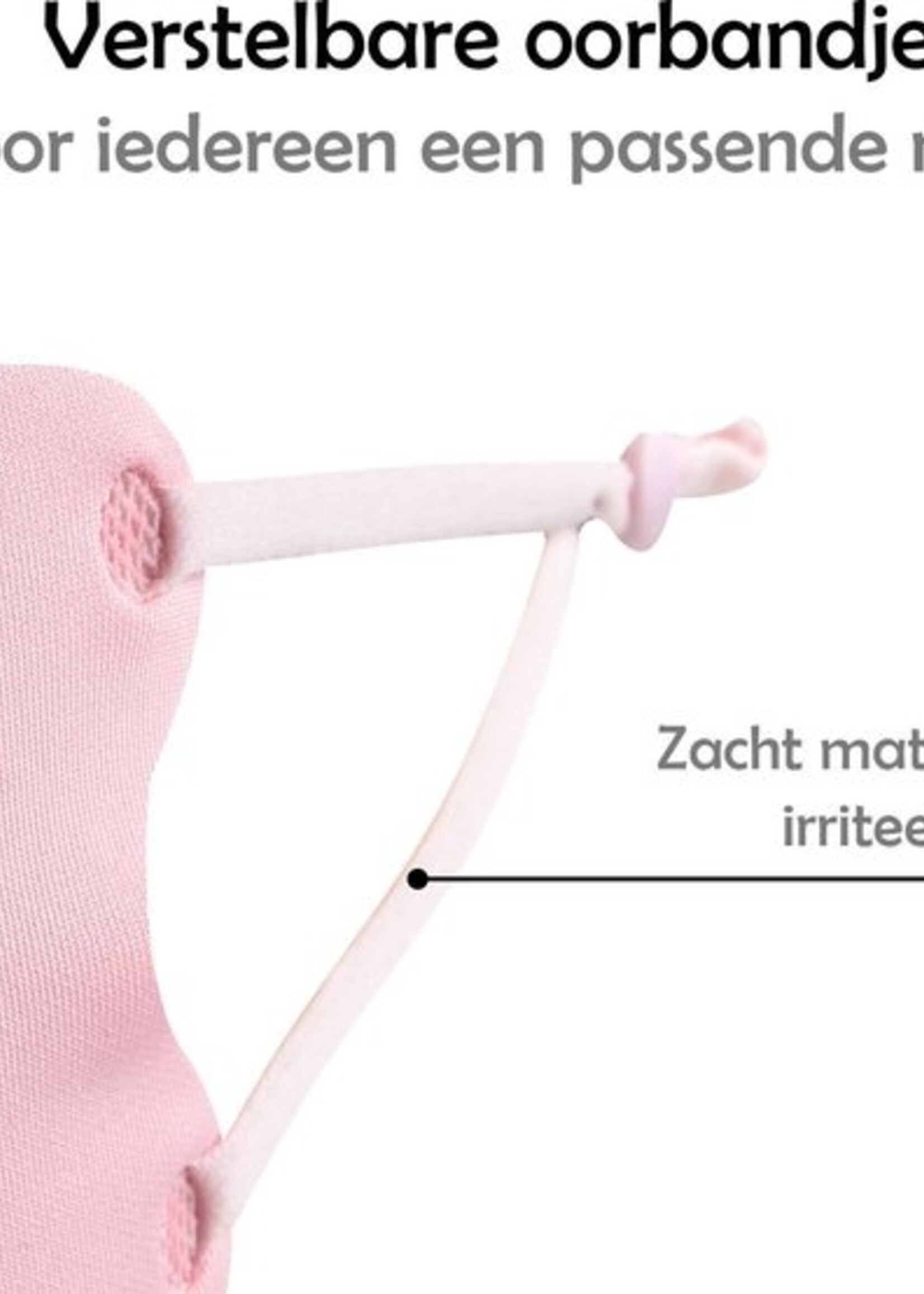 LUQ Mondkapje Wasbaar Roze Mondkapjes Verstelbaar Mondmasker - 4 stuks