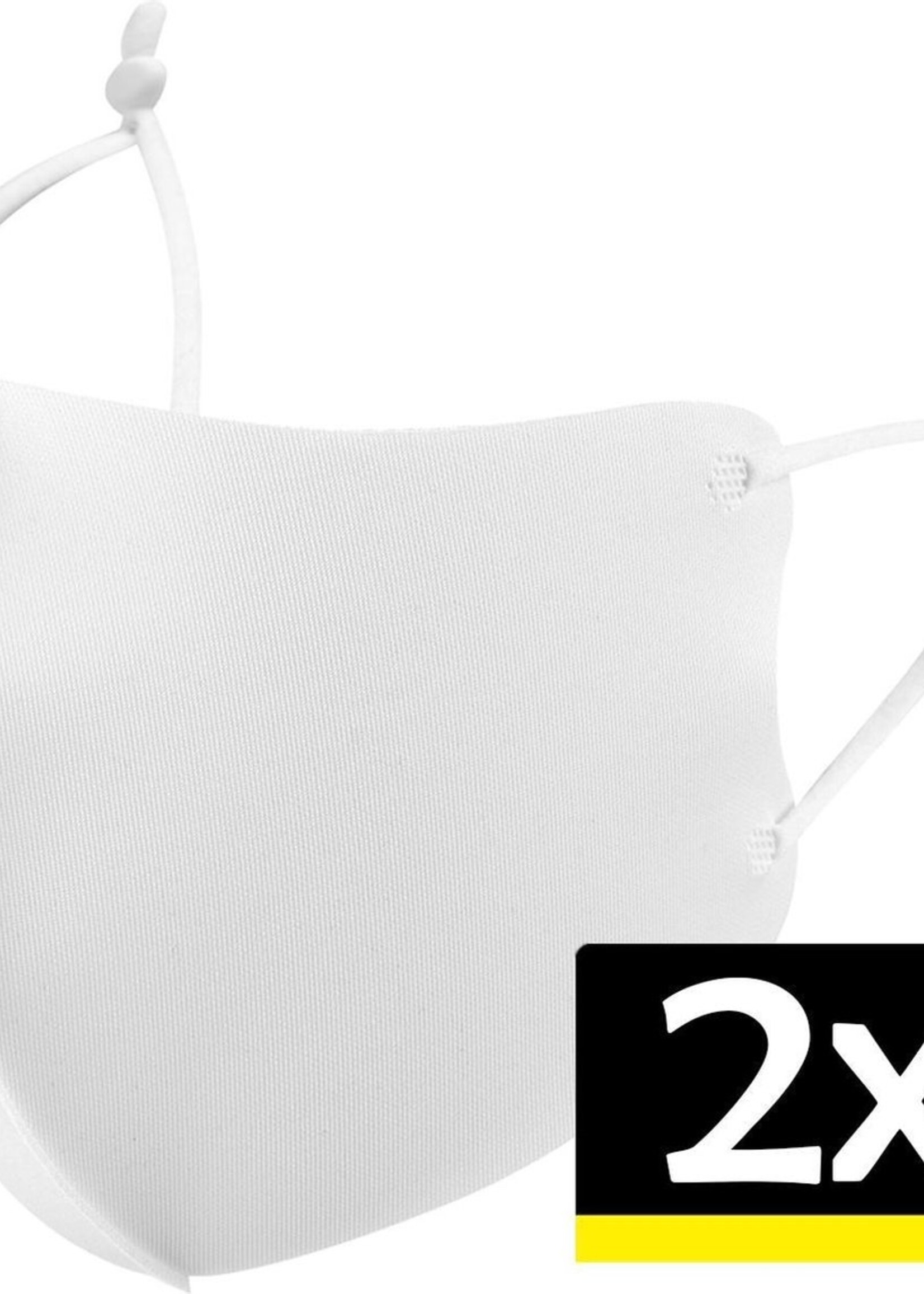 LUQ Mondkapje Wasbaar Wit Mondkapjes Verstelbaar Mondmasker Mask - 2 stuks