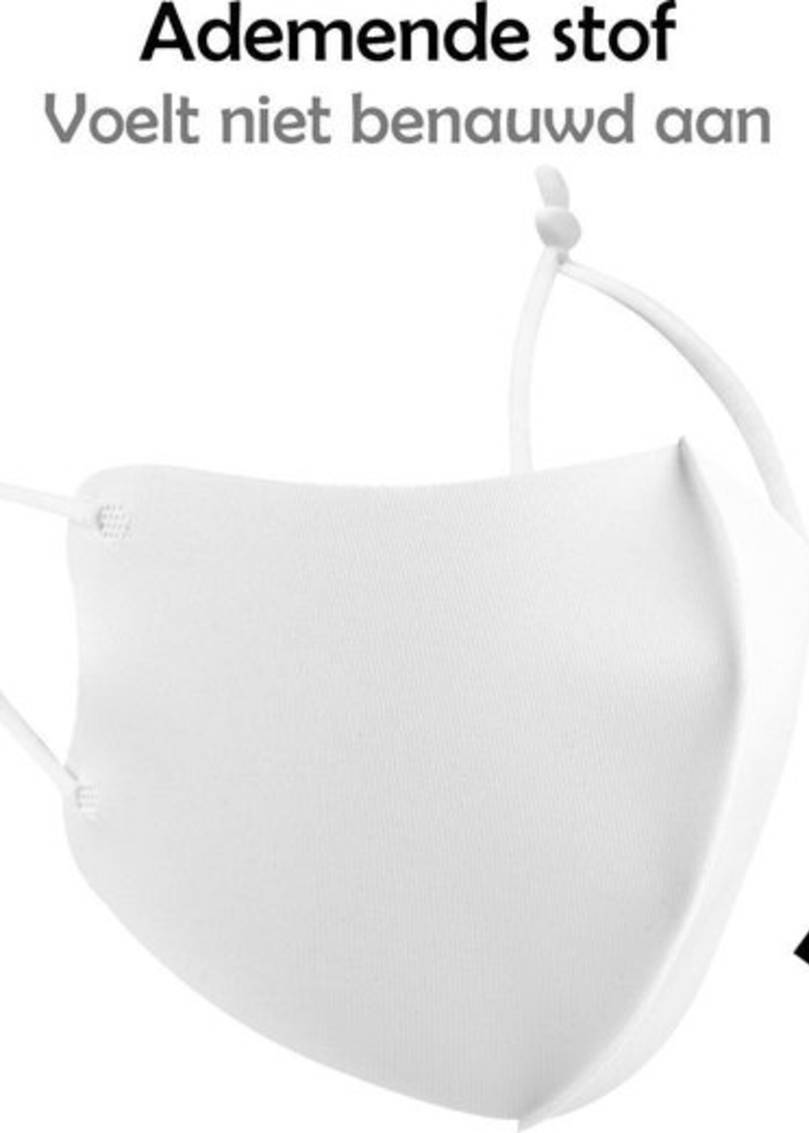 LUQ Mondkapje Wasbaar Wit Mondkapjes Verstelbaar Mondmasker Mask - 3 stuks