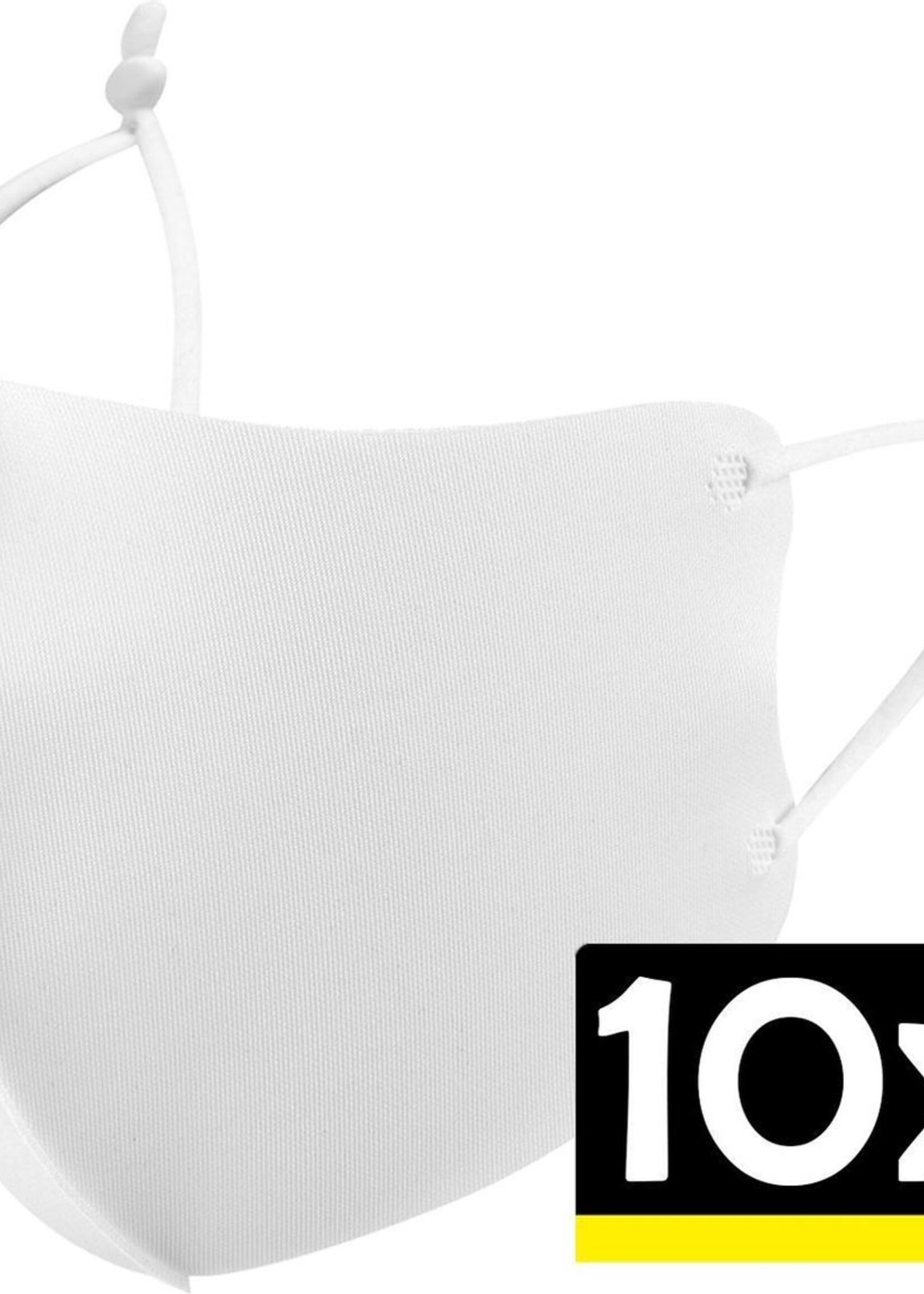 LUQ Mondkapje Wasbaar Wit Mondkapjes Verstelbaar Mondmasker - 10 stuks