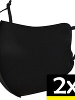 LUQ LUQ Verstelbaar Wasbaar mondmasker - Zwart - 2 PACK