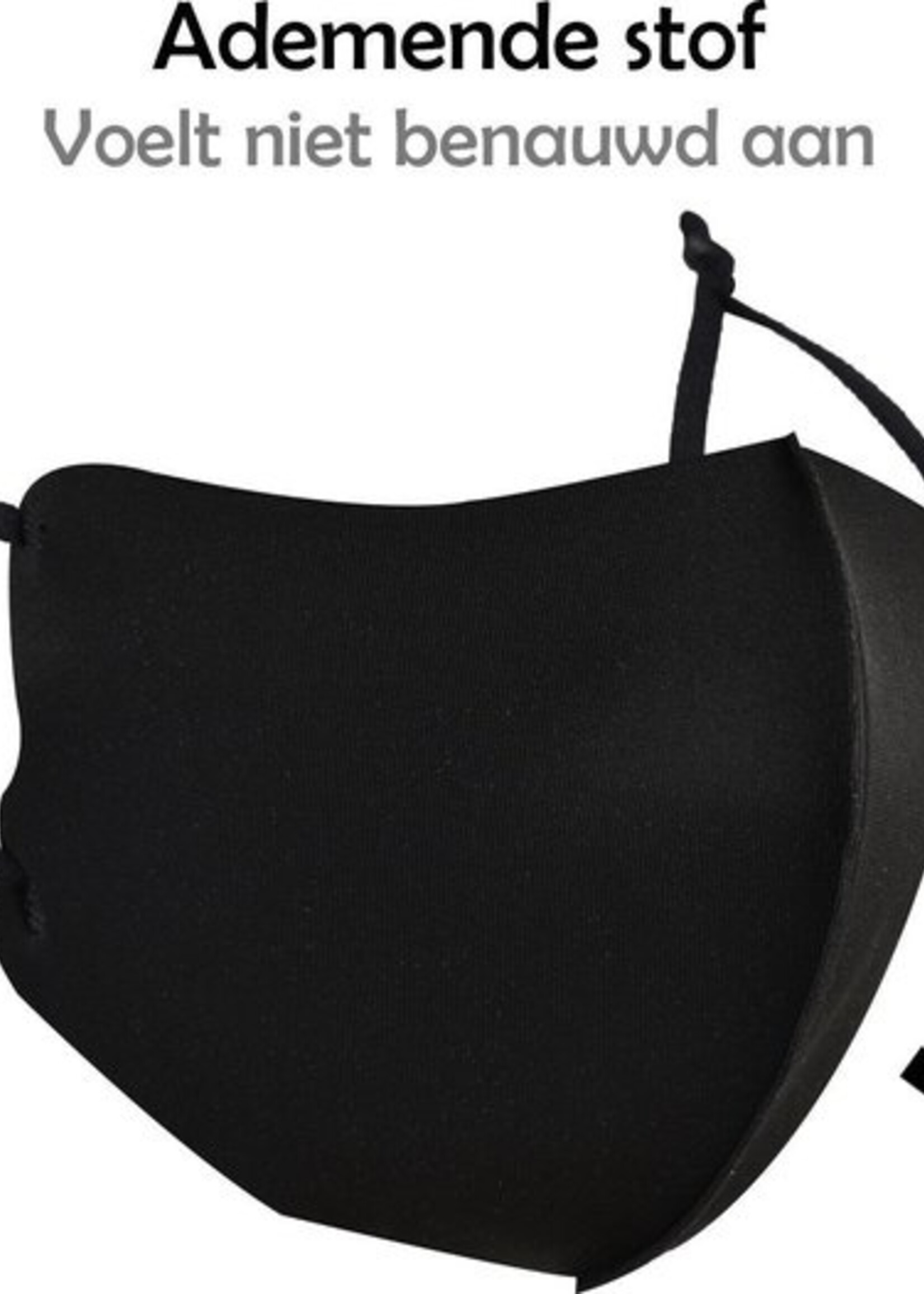 LUQ Mondkapje Wasbaar Zwart Verstelbaar - Mondmasker Wasbaar - Mondkapje Zwart Wasbaar - Mondkapjes Wasbaar Zwart Verstelbaar - 2 Stuks