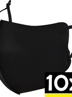 LUQ LUQ Verstelbaar Wasbaar mondmasker - Zwart - 10 PACK