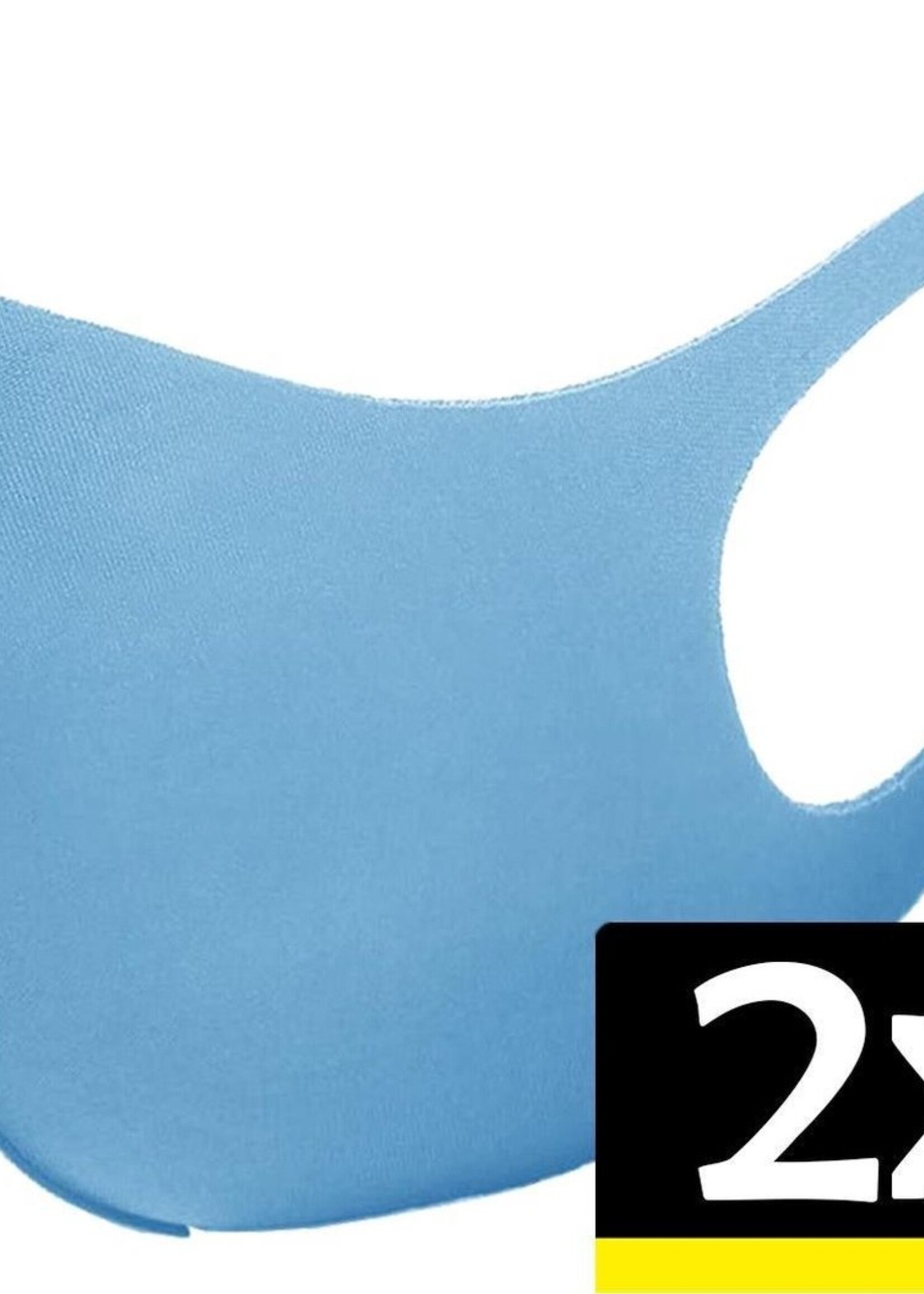 LUQ Mondkapje Wasbaar Mondmasker Blauw Mondkapjes Niet-medisch - 2 stuks