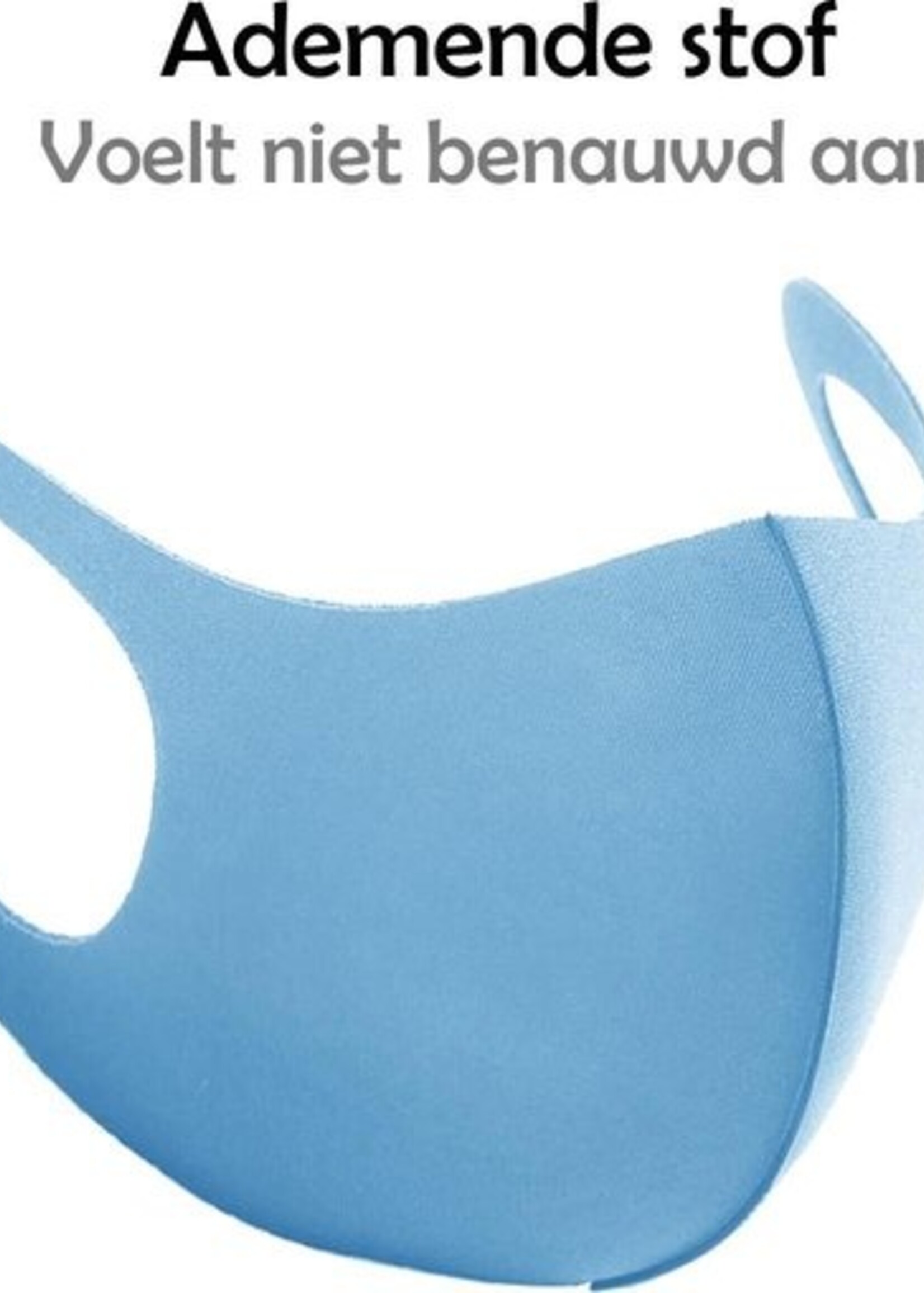 LUQ Mondkapje Wasbaar Mondmasker Blauw Mondkapjes Niet-medisch - 2 stuks