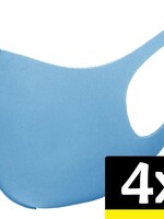 LUQ LUQ Wasbaar mondmasker - Lichtblauw - 4 PACK