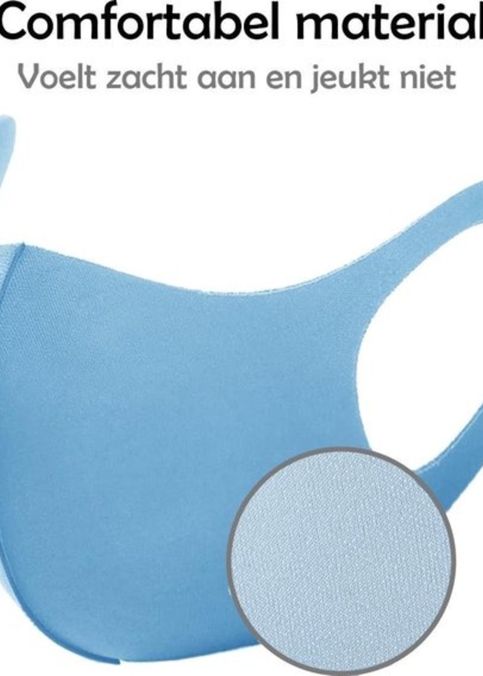 LUQ Mondkapje Wasbaar Mondmasker Blauw Mondkapjes Niet-medisch - 4 stuks