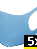 LUQ LUQ Wasbaar mondmasker - Lichtblauw - 5 PACK