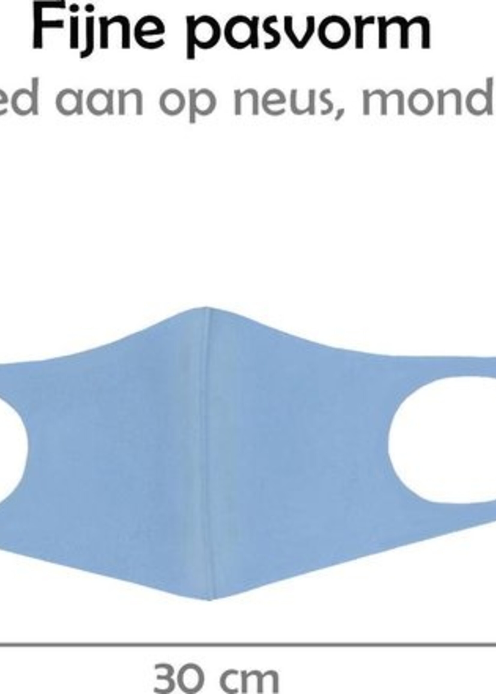 LUQ Mondkapje Wasbaar Mondmasker Blauw Mondkapjes Niet-medisch - 10 stuks