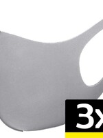 LUQ LUQ Wasbaar mondmasker - Grijs - 3 PACK