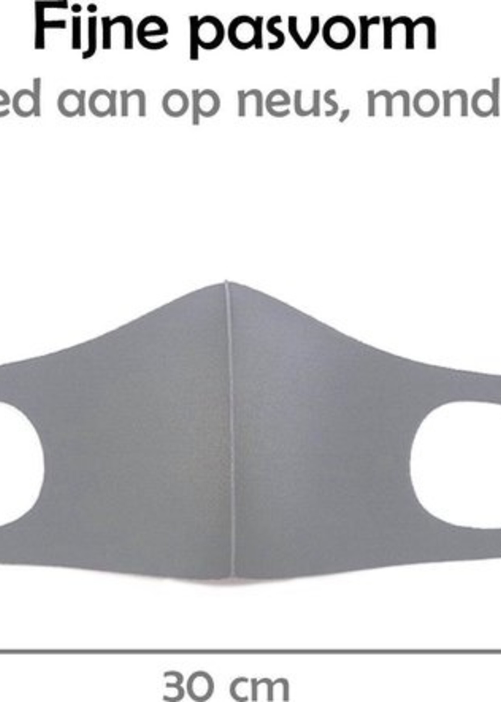 LUQ Mondkapje Wasbaar Mondmasker Grijs Mondkapjes Niet-medisch - 3 stuks