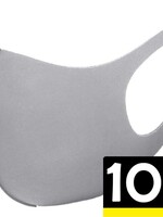 LUQ LUQ Wasbaar mondmasker - Grijs - 10 PACK