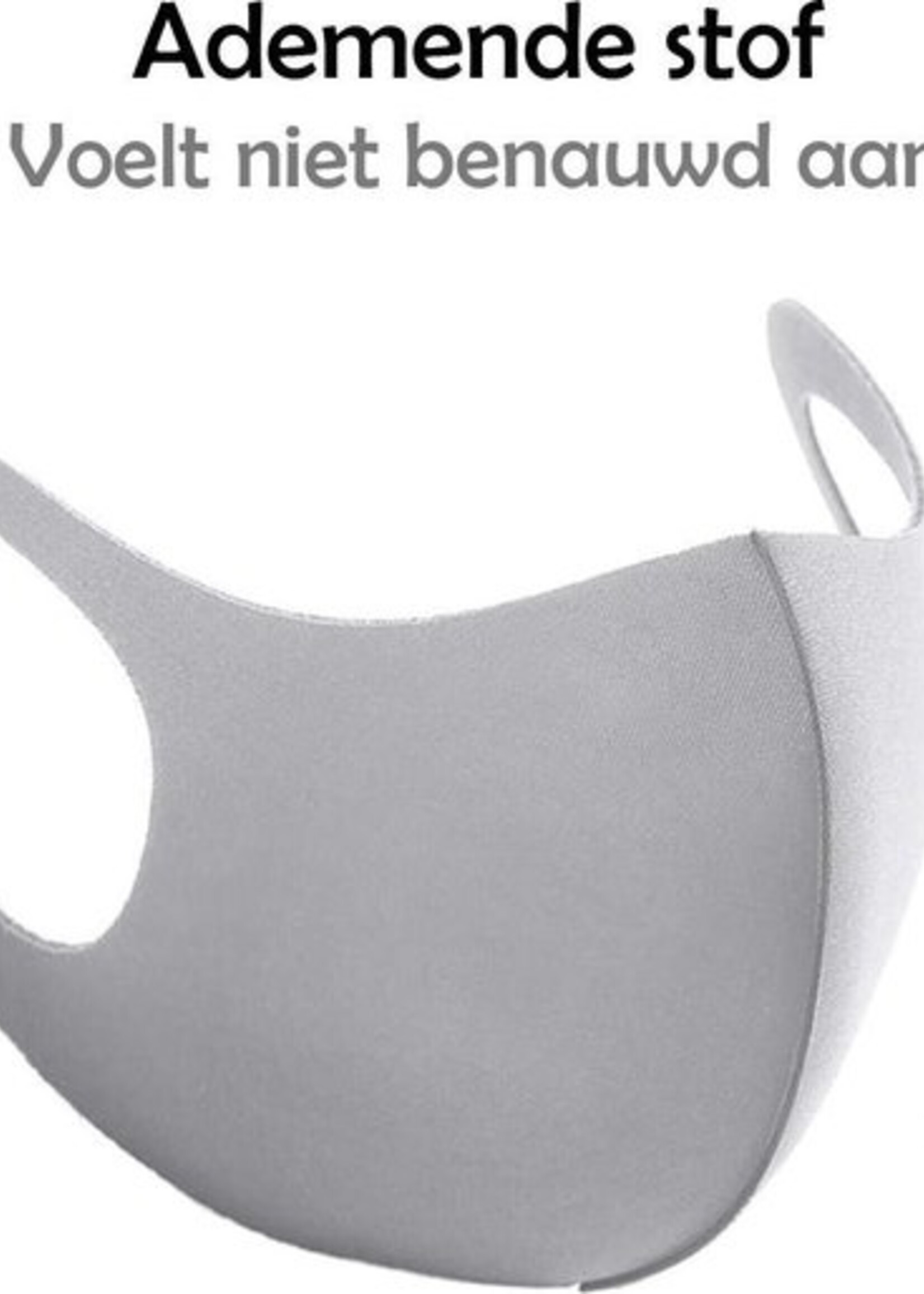 LUQ Mondkapje Wasbaar Mondmasker Grijs Mondkapjes Niet-medisch - 10 stuks