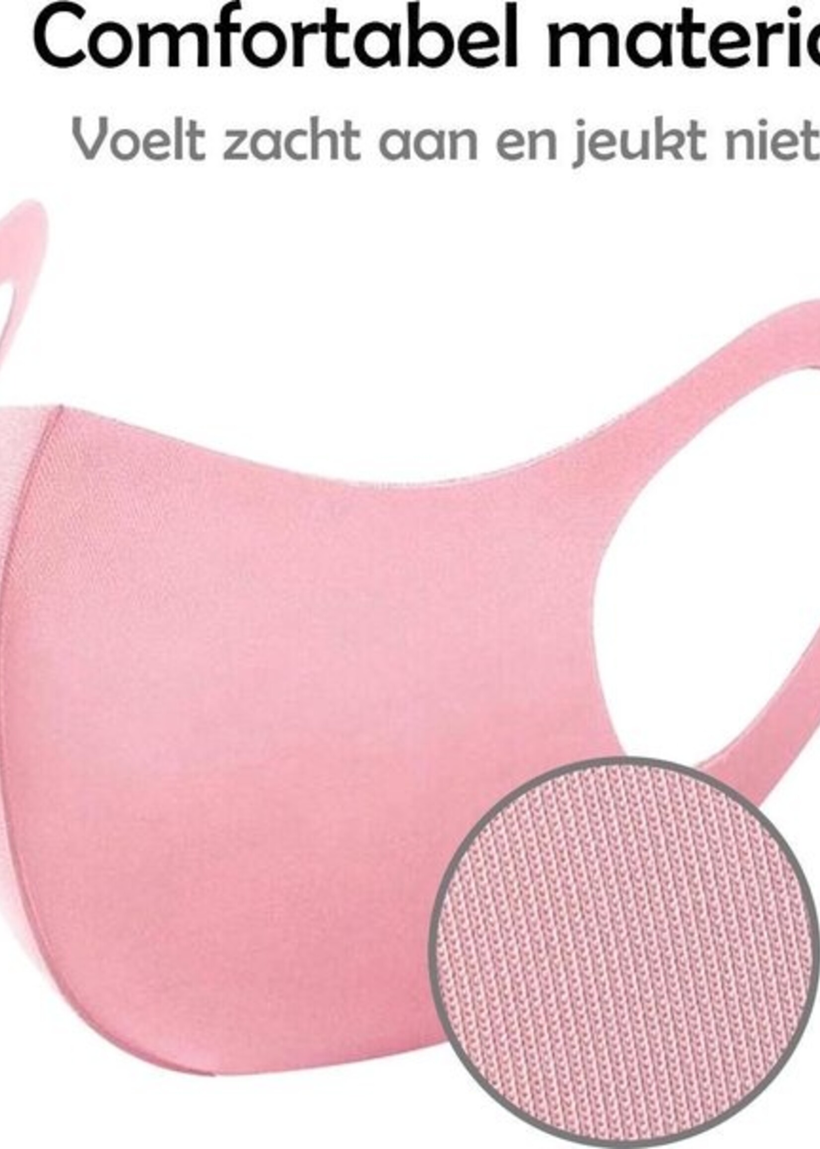 LUQ Mondkapje Wasbaar Mondmasker Roze Mondkapjes Niet-medisch - 2 stuks