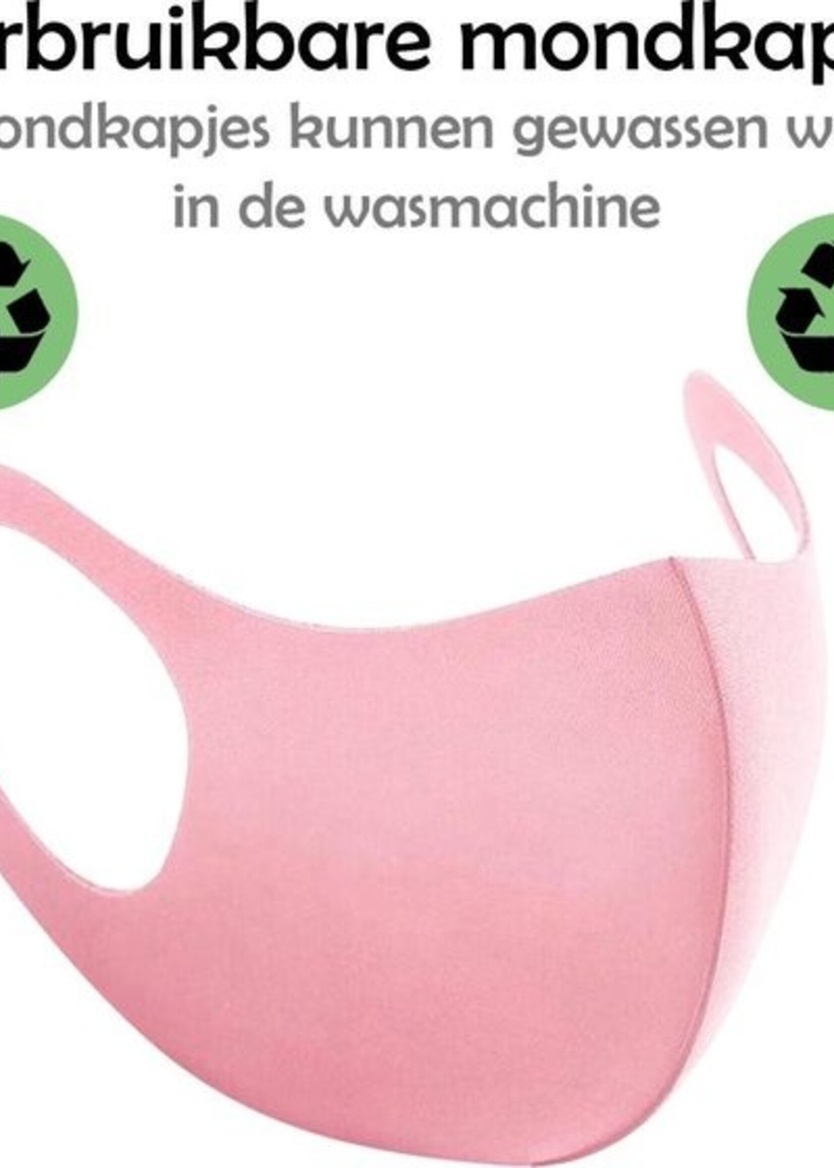 LUQ Mondkapje Wasbaar Mondmasker Roze Mondkapjes Niet-medisch - 2 stuks