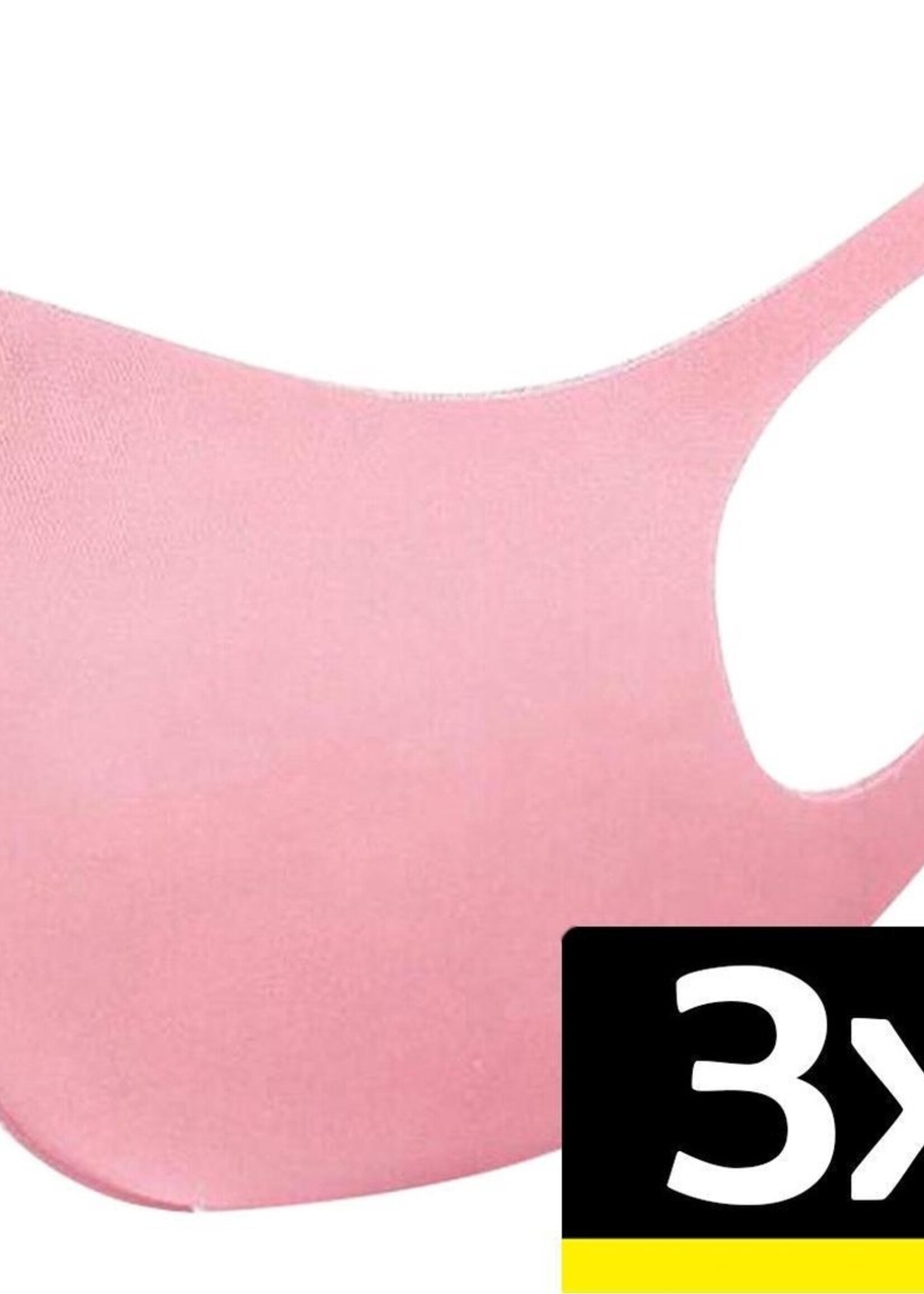 LUQ Mondkapje Wasbaar Mondmasker Roze Mondkapjes Niet-medisch - 3 stuks