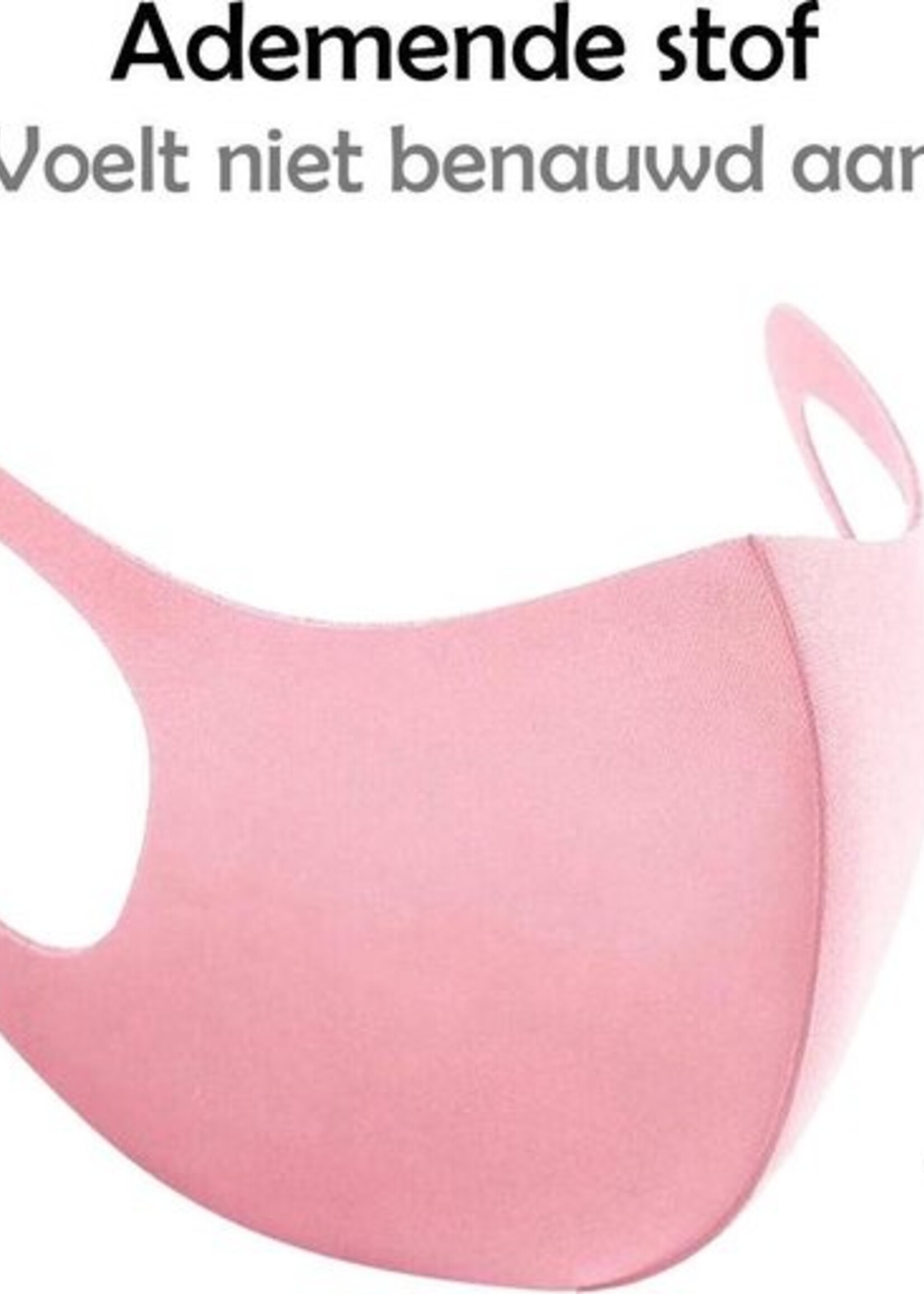 LUQ Mondkapje Wasbaar Mondmasker Roze Mondkapjes Niet-medisch - 4 stuks