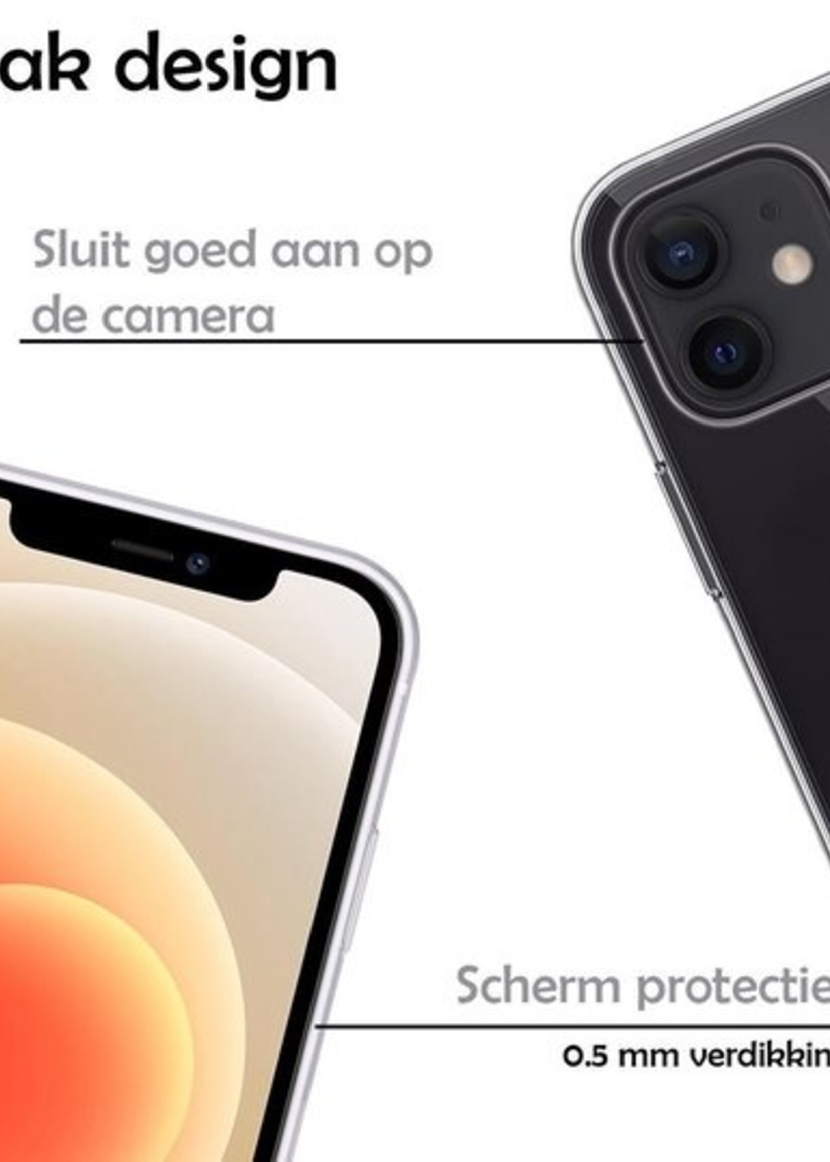 LUQ Hoesje Geschikt voor iPhone 12 Hoesje Siliconen Case - Hoes Geschikt voor iPhone 12 Hoes Siliconen - Transparant