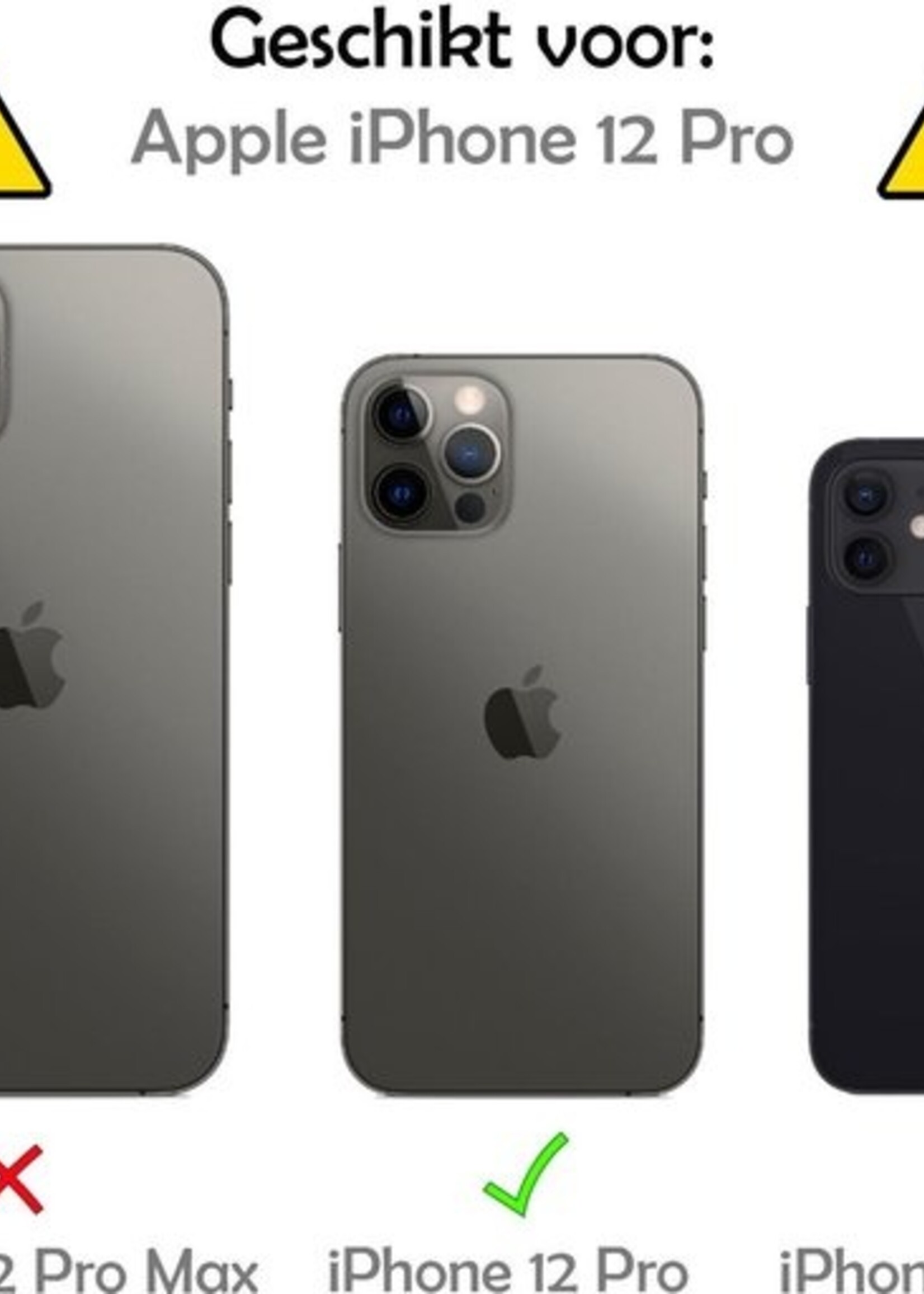 LUQ Hoesje Geschikt voor iPhone 12 Pro Hoesje Siliconen Case - Hoes Geschikt voor iPhone 12 Pro Hoes Siliconen - Donkerblauw