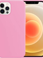 LUQ LUQ iPhone 12 Pro Hoesje Siliconen Case - Lichtroze