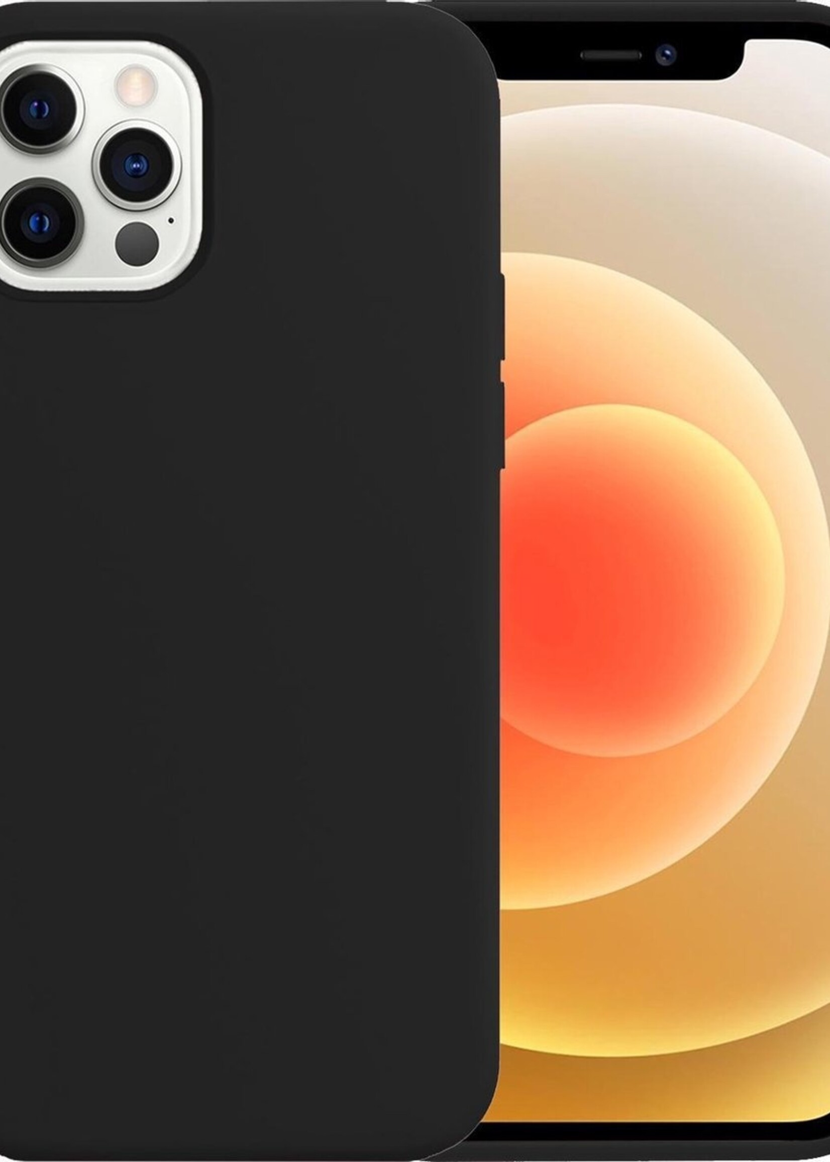 LUQ Hoesje Geschikt voor iPhone 12 Pro Hoesje Siliconen Case - Hoes Geschikt voor iPhone 12 Pro Hoes Siliconen - Zwart