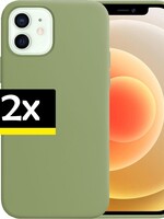 LUQ LUQ - 2 PACK - iPhone 12 Hoesje Siliconen Case - Groen