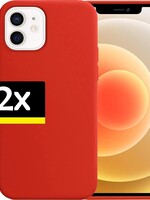 LUQ LUQ - 2 PACK - iPhone 12 Hoesje Siliconen Case - Rood