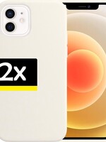 LUQ LUQ - 2 PACK - iPhone 12 Hoesje Siliconen Case - Wit