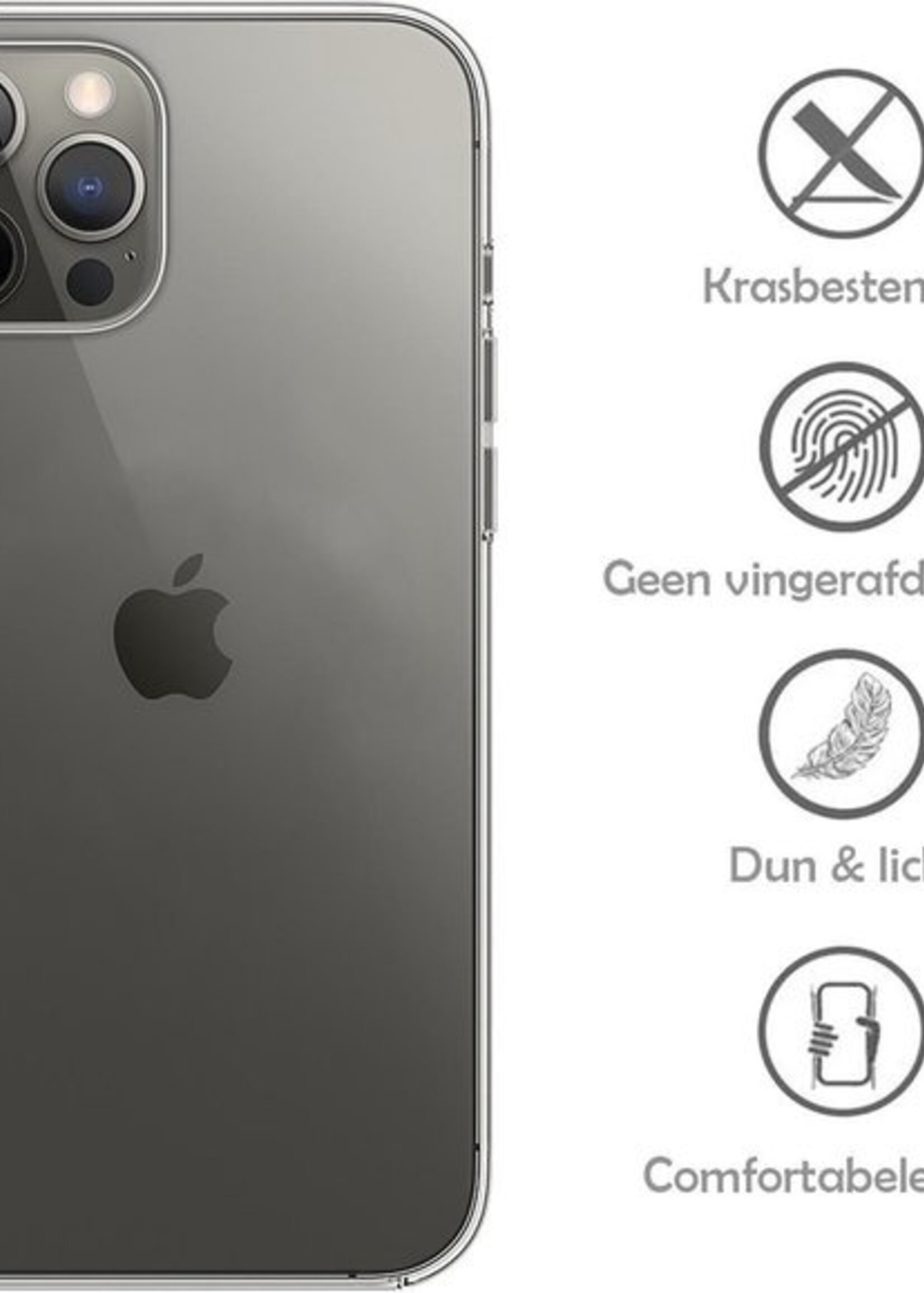 LUQ Hoesje Geschikt voor iPhone 12 Pro Hoesje Siliconen Case - Hoes Geschikt voor iPhone 12 Pro Hoes Siliconen - Transparant - 2 Stuks