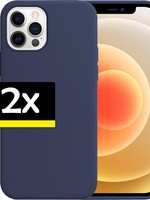 LUQ LUQ - 2 PACK - iPhone 12 Pro Hoesje Siliconen Case - Donkerblauw