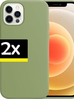 LUQ LUQ - 2 PACK - iPhone 12 Pro Hoesje Siliconen Case - Groen