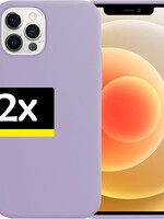 LUQ LUQ - 2 PACK - iPhone 12 Pro Hoesje Siliconen Case - Lila