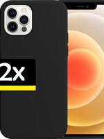 LUQ LUQ - 2 PACK - iPhone 12 Pro Hoesje Siliconen Case - Zwart