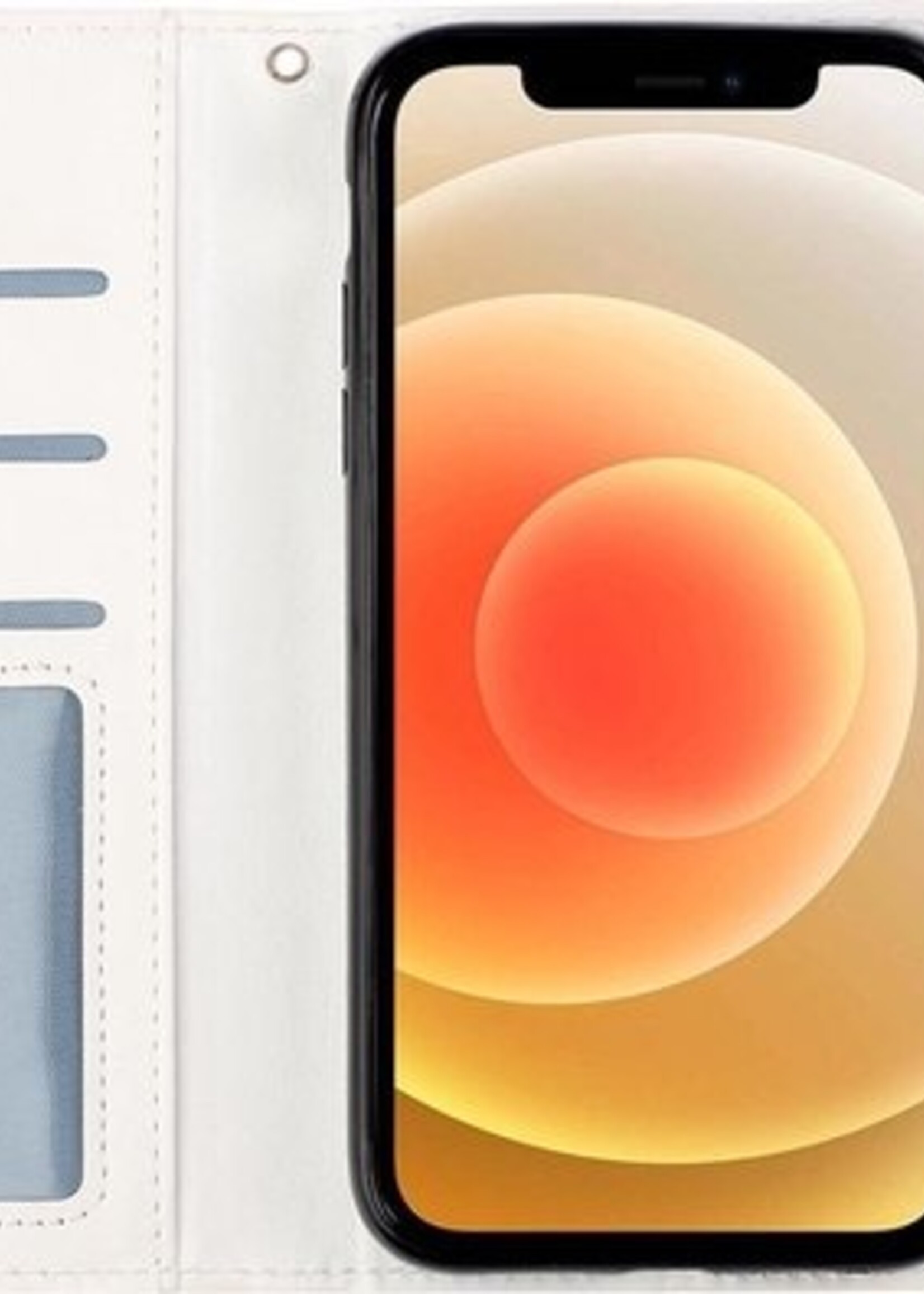 LUQ Hoesje Geschikt voor iPhone 12 Pro Hoesje Book Case Hoes Wallet Cover - Hoes Geschikt voor iPhone 12 Pro Hoesje Bookcase Hoes - Wit