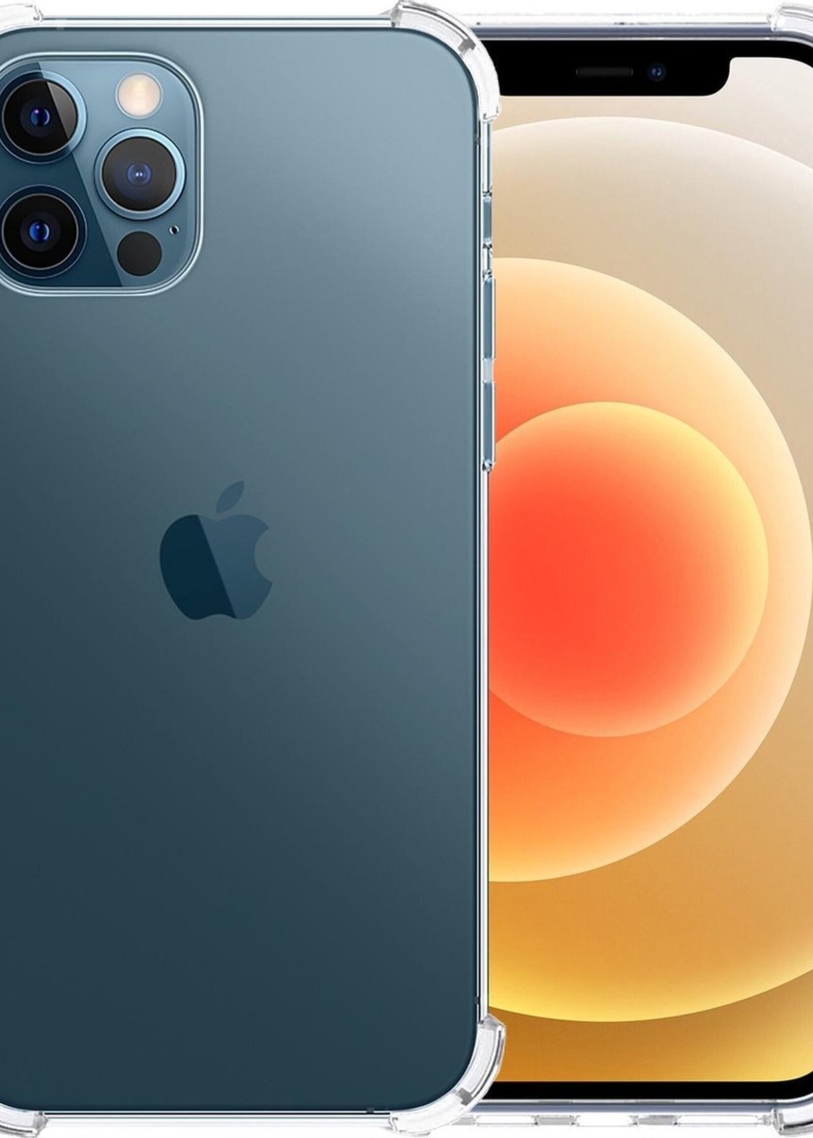 LUQ Hoesje Geschikt voor iPhone 12 Pro Hoesje Shockproof Case Siliconen - Hoes Geschikt voor iPhone 12 Pro Hoes Cover Siliconen - Transparant