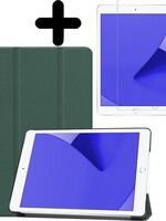 LUQ LUQ iPad 10.2 (2019/2020) Hoesje met screenprotector - Donkergroen