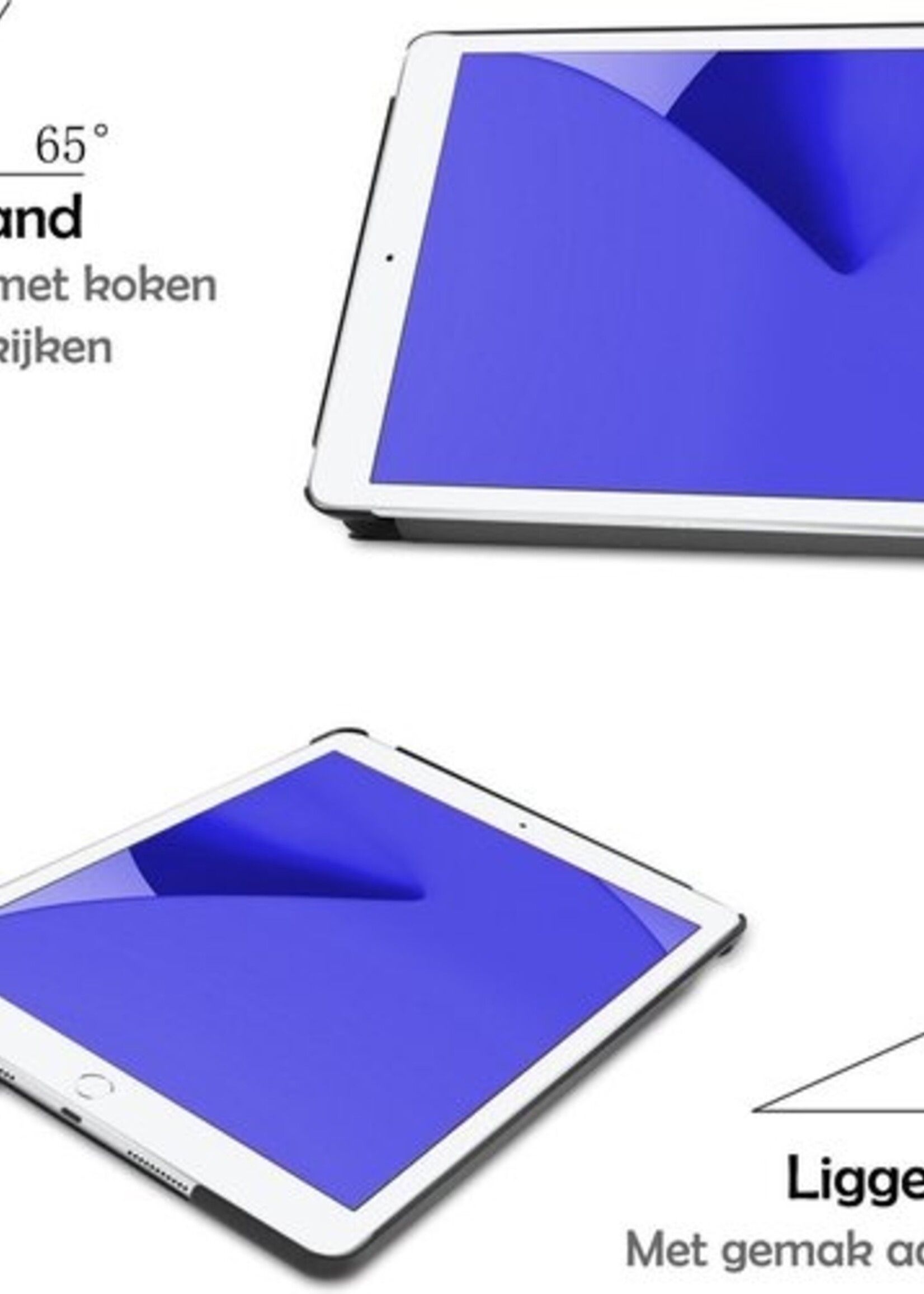 LUQ Hoes Geschikt voor iPad 10.2 2019 Hoes Luxe Hoesje Book Case Met Screenprotector - Hoesje Geschikt voor iPad 7 Hoes Cover - Donkergroen
