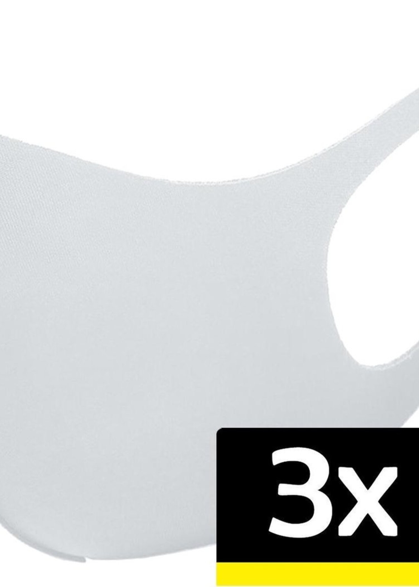 LUQ Mondkapje Wasbaar Mondmasker Wit Mondkapjes Niet-medisch - 3 stuks