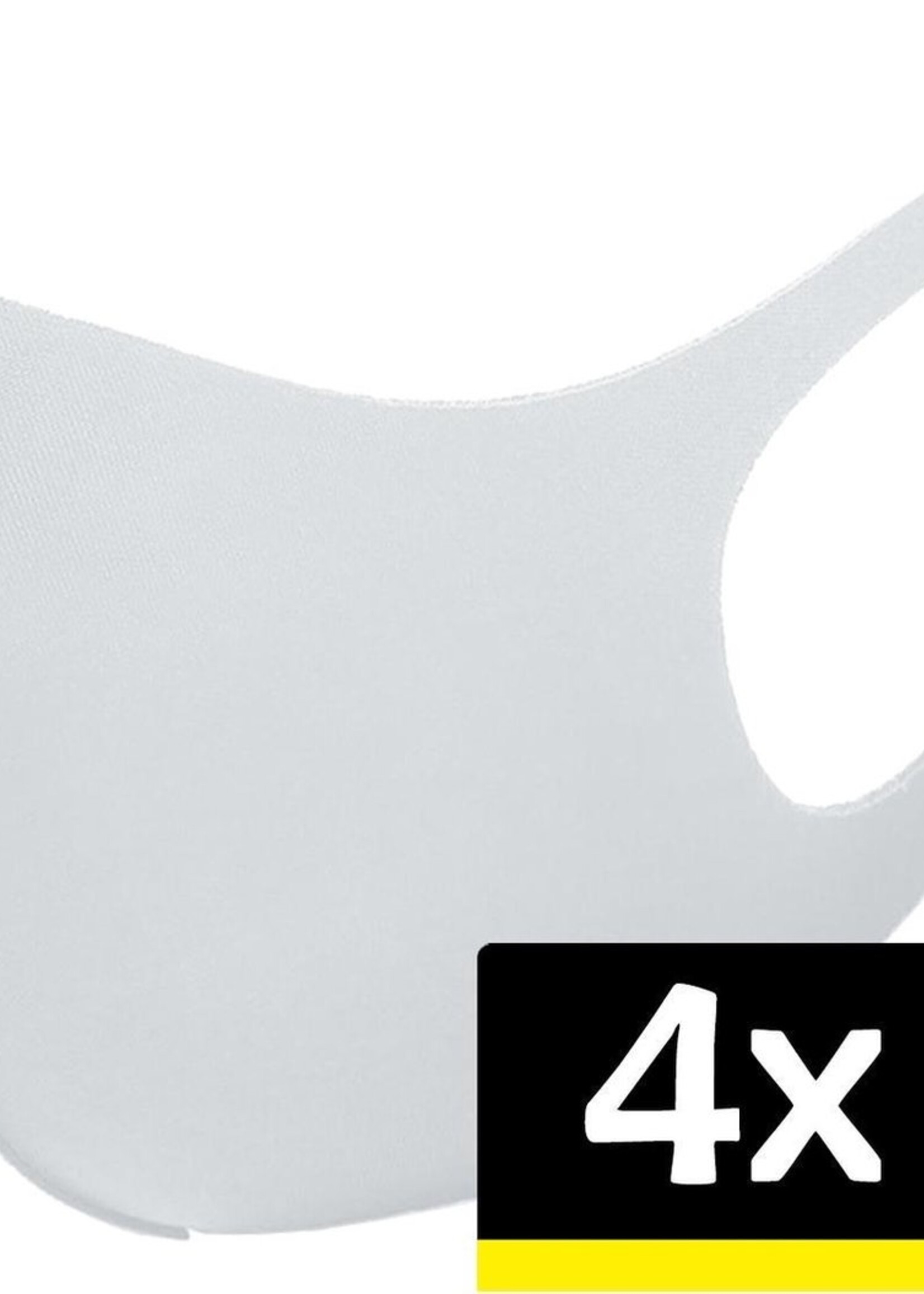 LUQ Mondkapje Wasbaar Mondmasker Wit Mondkapjes Niet-medisch - 4 stuks