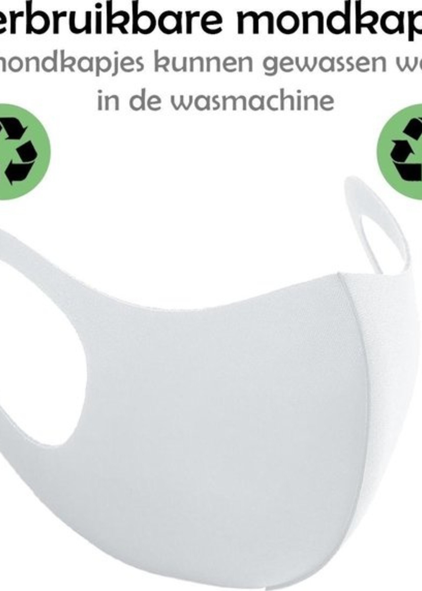 LUQ Mondkapje Wasbaar Mondmasker Wit Mondkapjes Niet-medisch - 4 stuks