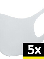 LUQ LUQ Wasbaar mondmasker - Wit - 5 PACK