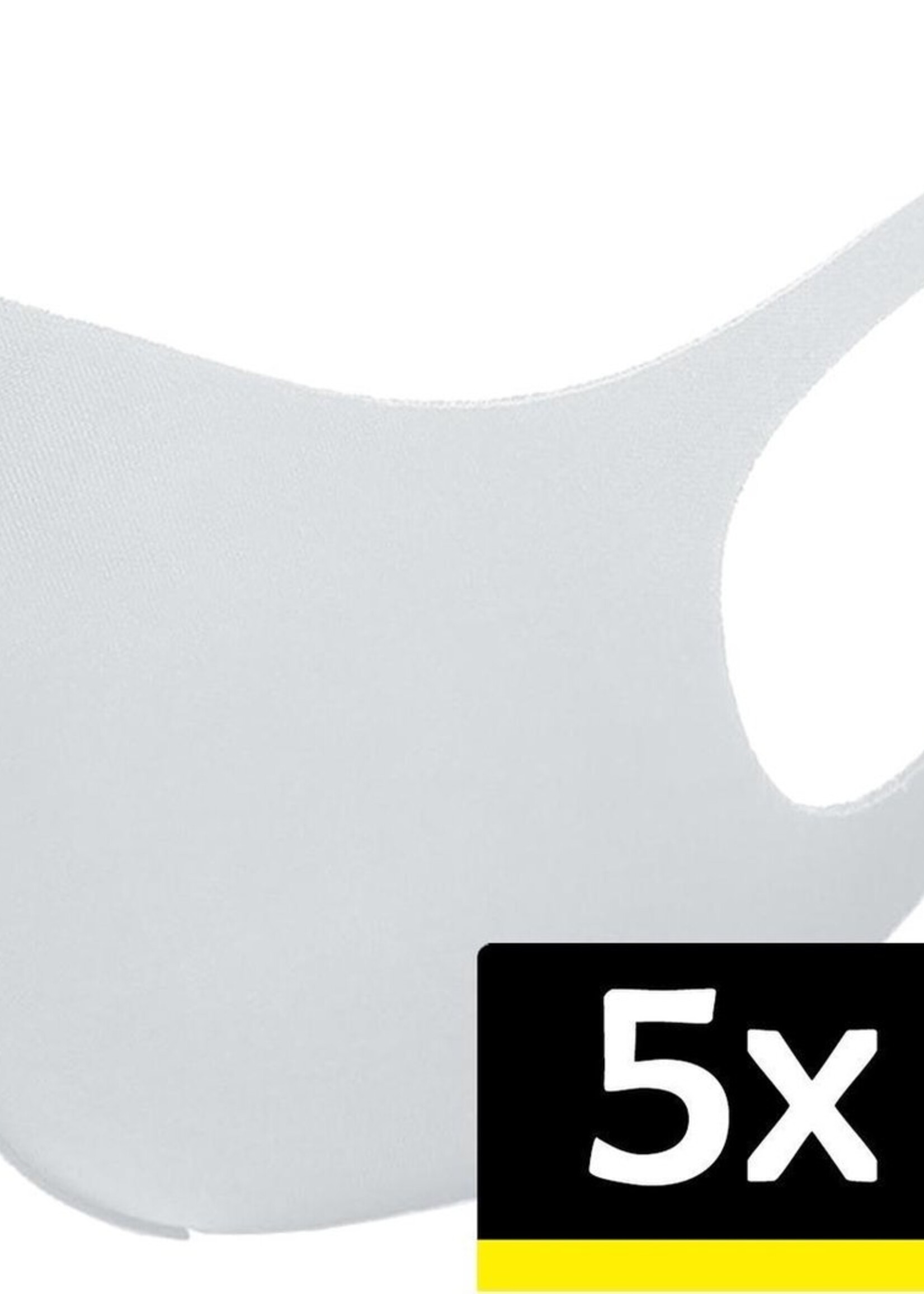 LUQ Mondkapje Wasbaar Mondmasker Wit Mondkapjes Niet-medisch - 5 stuks