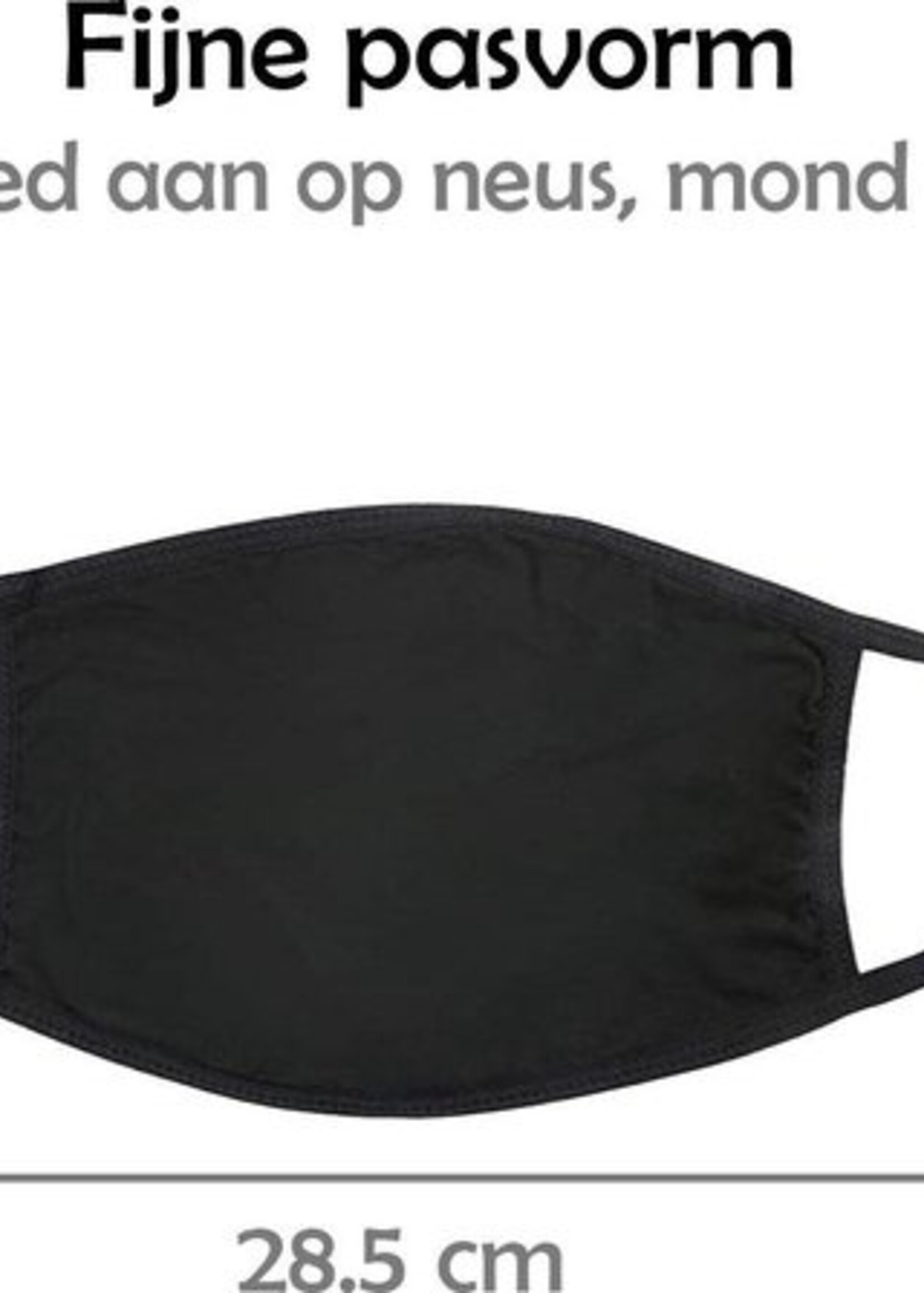 LUQ Mondkapje Wasbaar Katoen Mondmasker Zwart Mondkapjes Niet-medisch