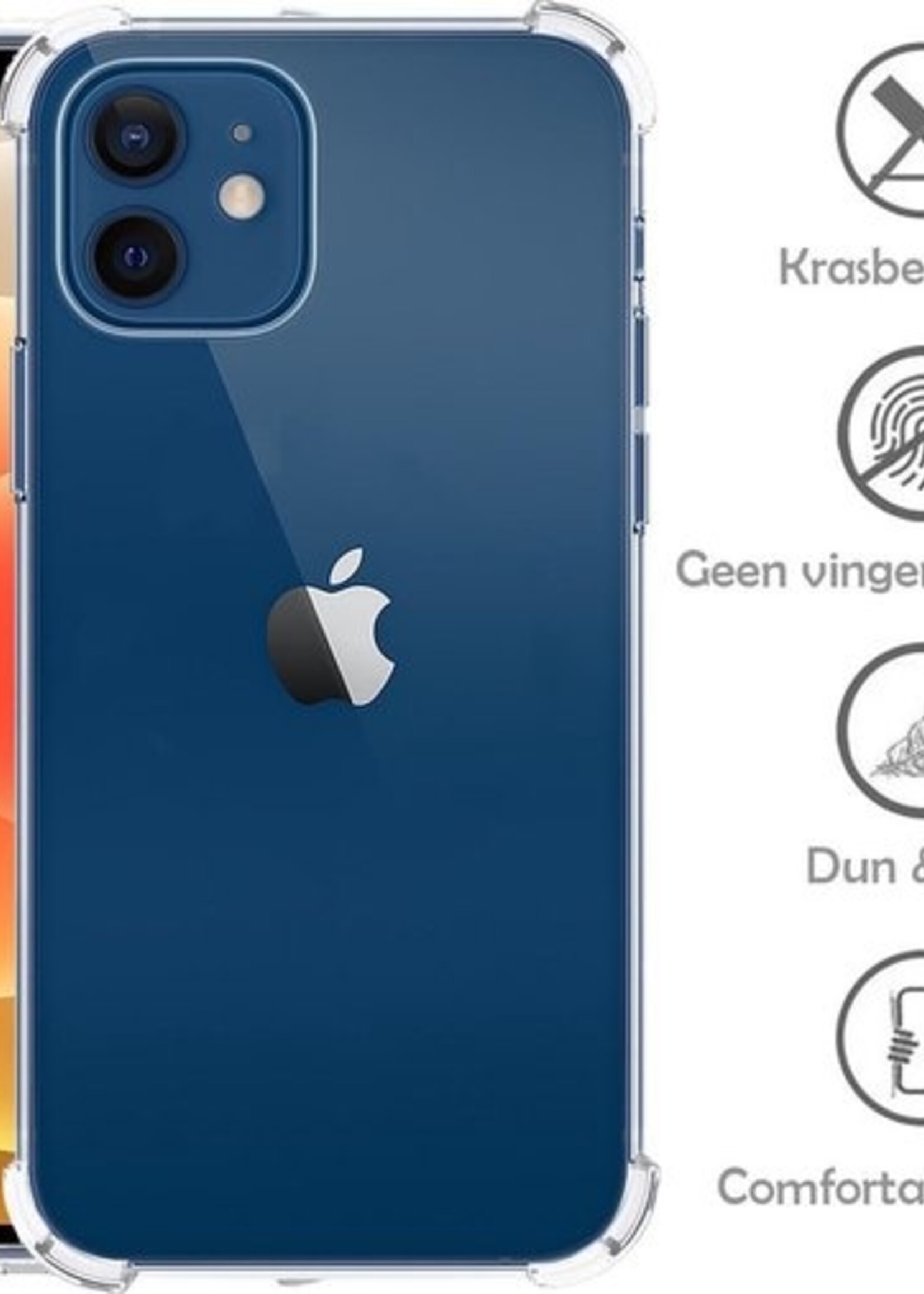 LUQ Hoesje Geschikt voor iPhone 12 Mini Hoesje Shockproof Case Siliconen - Hoes Geschikt voor iPhone 12 Mini Hoes Cover Siliconen - Transparant