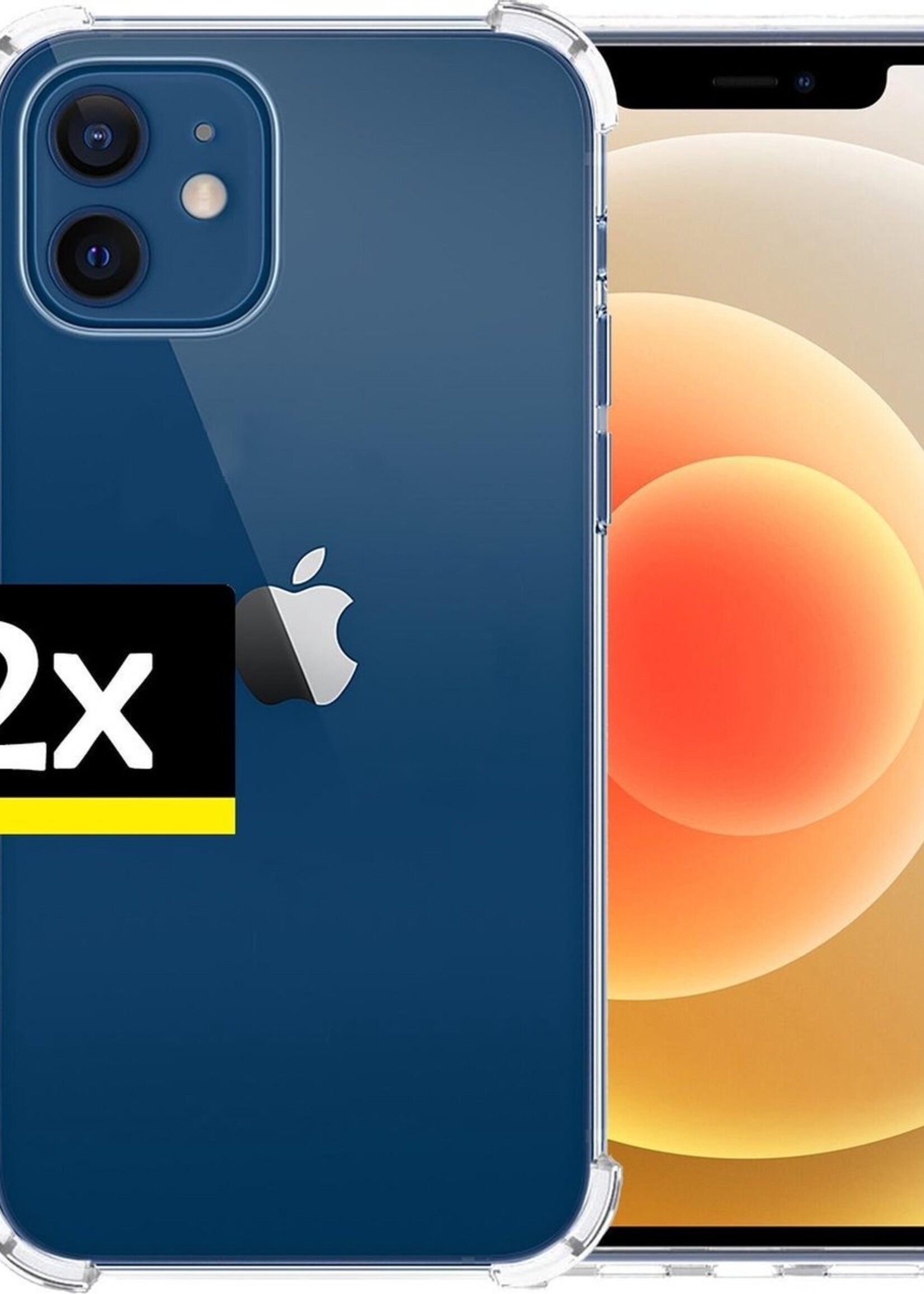 LUQ Hoesje Geschikt voor iPhone 12 Mini Hoesje Shockproof Case Siliconen - Hoes Geschikt voor iPhone 12 Mini Hoes Cover Siliconen - Transparant - 2 Stuks