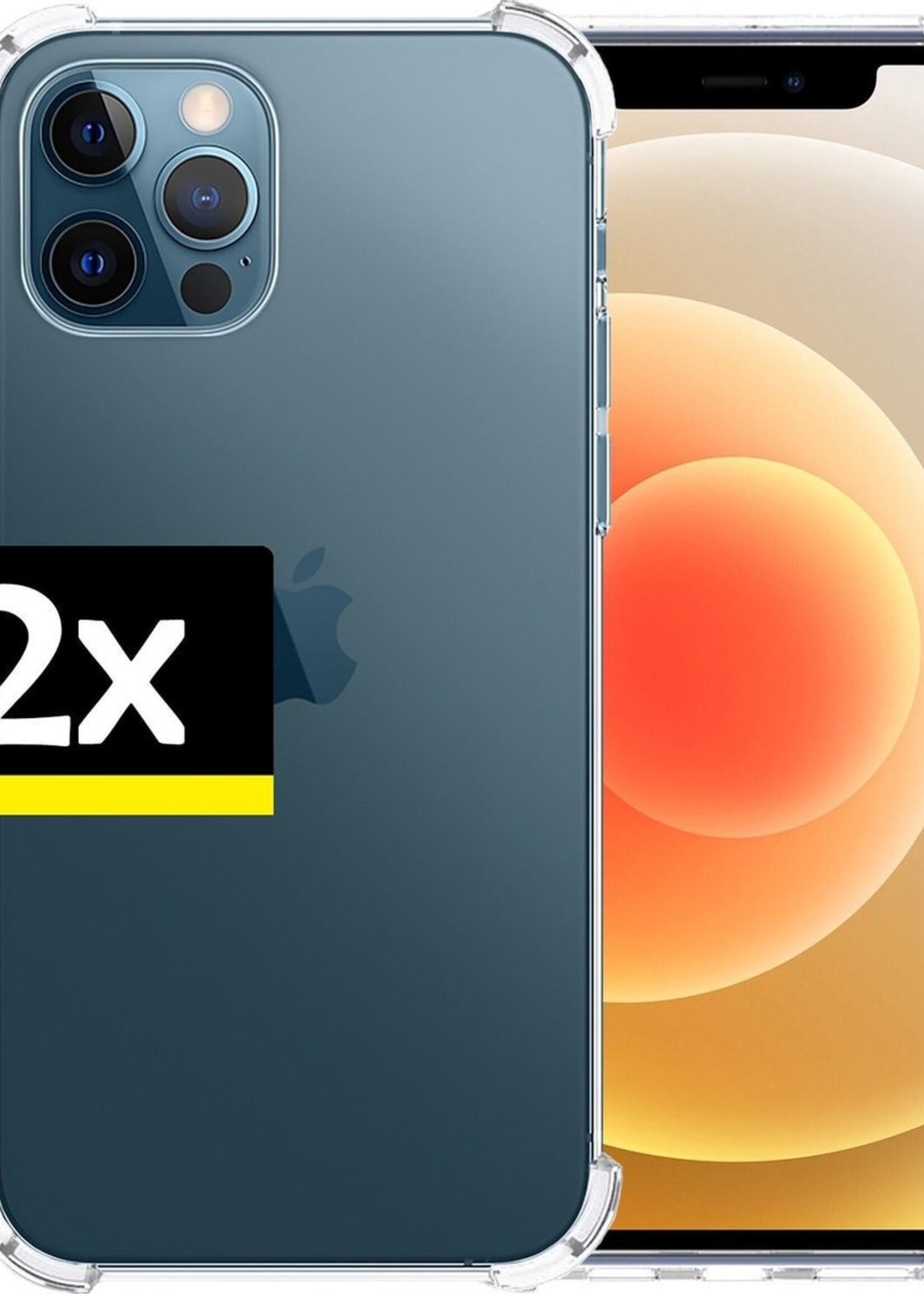 LUQ Hoesje Geschikt voor iPhone 12 Pro Max Hoesje Shockproof Case Siliconen - Hoes Geschikt voor iPhone 12 Pro Max Hoes Cover Siliconen - Transparant - 2 Stuks