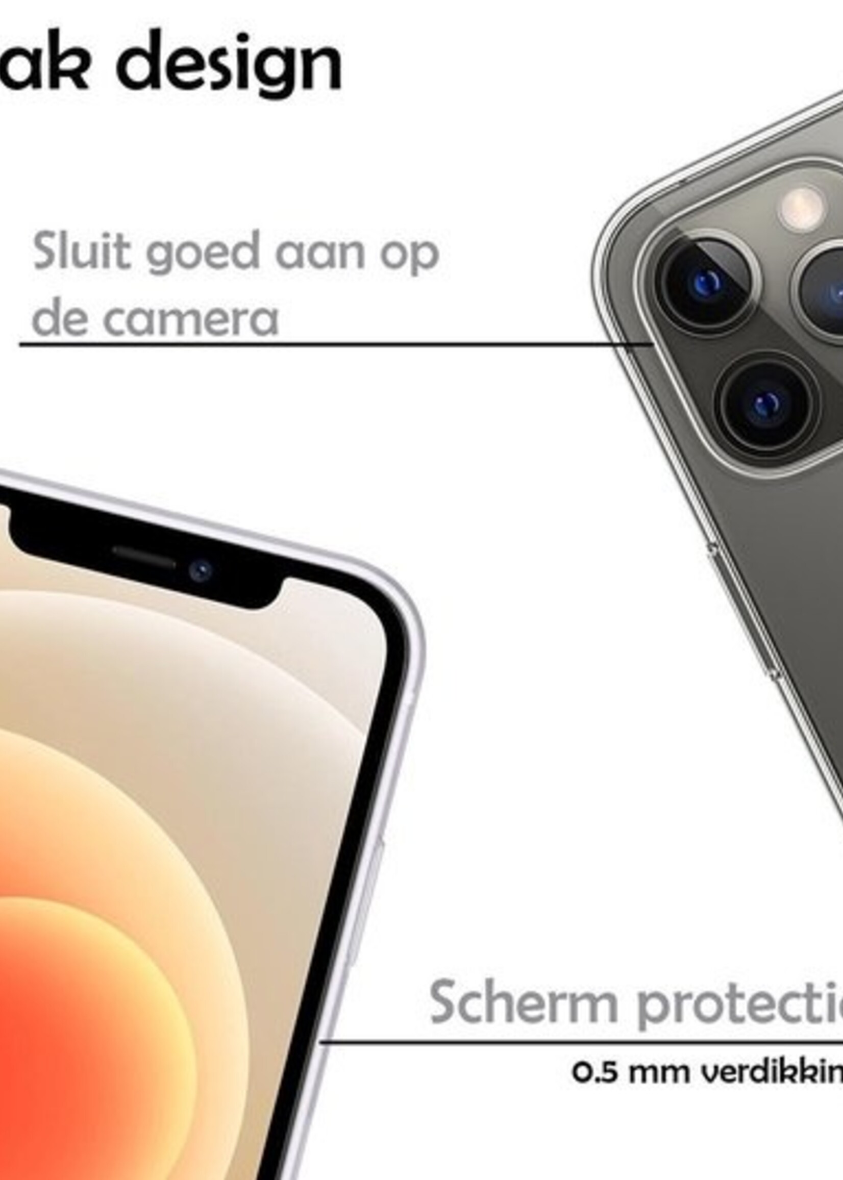 LUQ Hoesje Geschikt voor iPhone 12 Pro Max Hoesje Siliconen Case - Hoes Geschikt voor iPhone 12 Pro Max Hoes Siliconen - Transparant