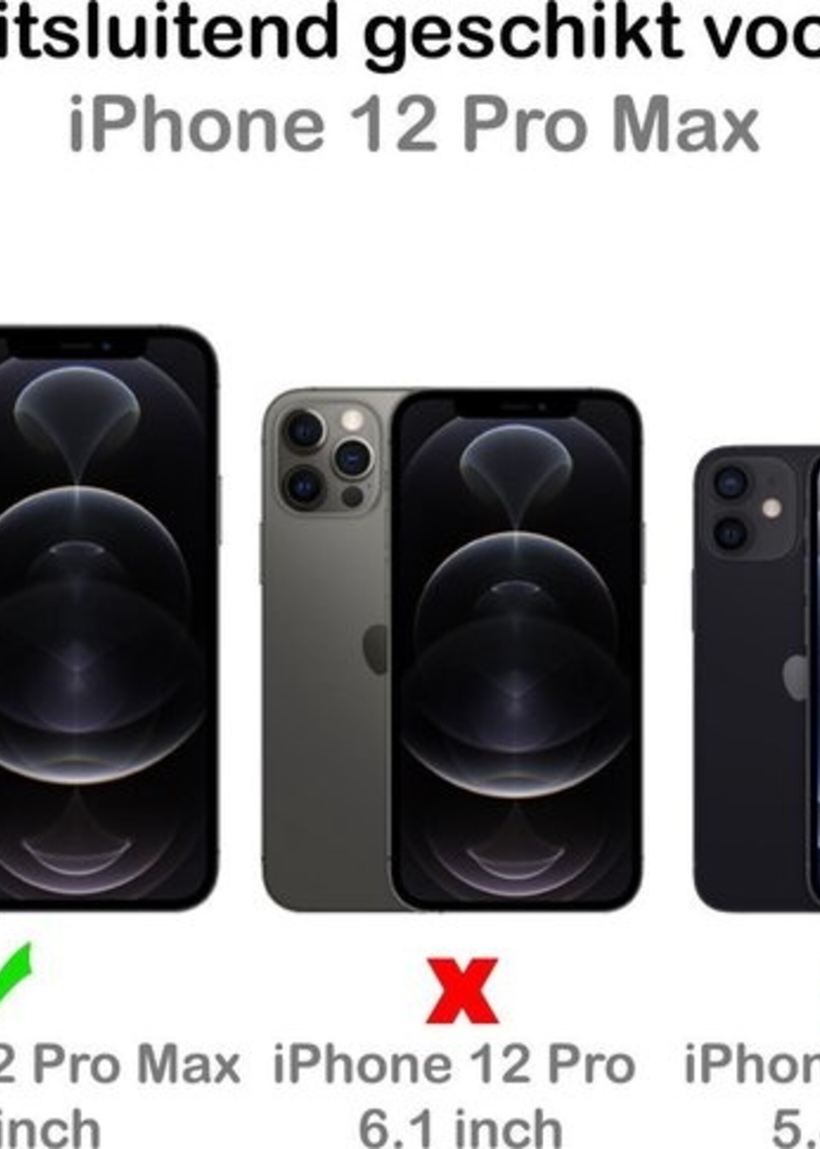 LUQ Hoesje Geschikt voor iPhone 12 Pro Max Hoesje Siliconen Case - Hoes Geschikt voor iPhone 12 Pro Max Hoes Siliconen - Donkerblauw