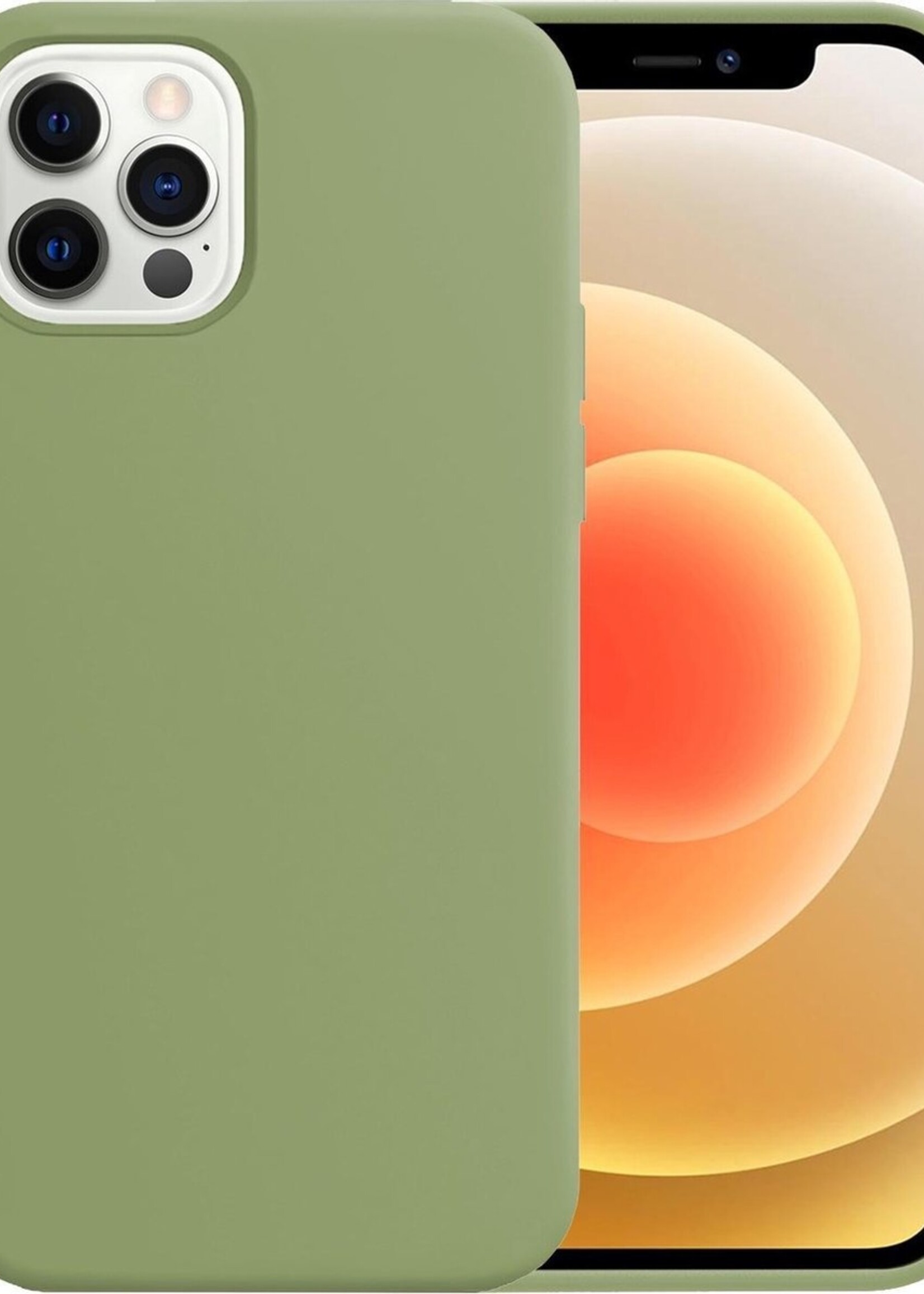 LUQ Hoesje Geschikt voor iPhone 12 Pro Max Hoesje Siliconen Case - Hoes Geschikt voor iPhone 12 Pro Max Hoes Siliconen - Groen