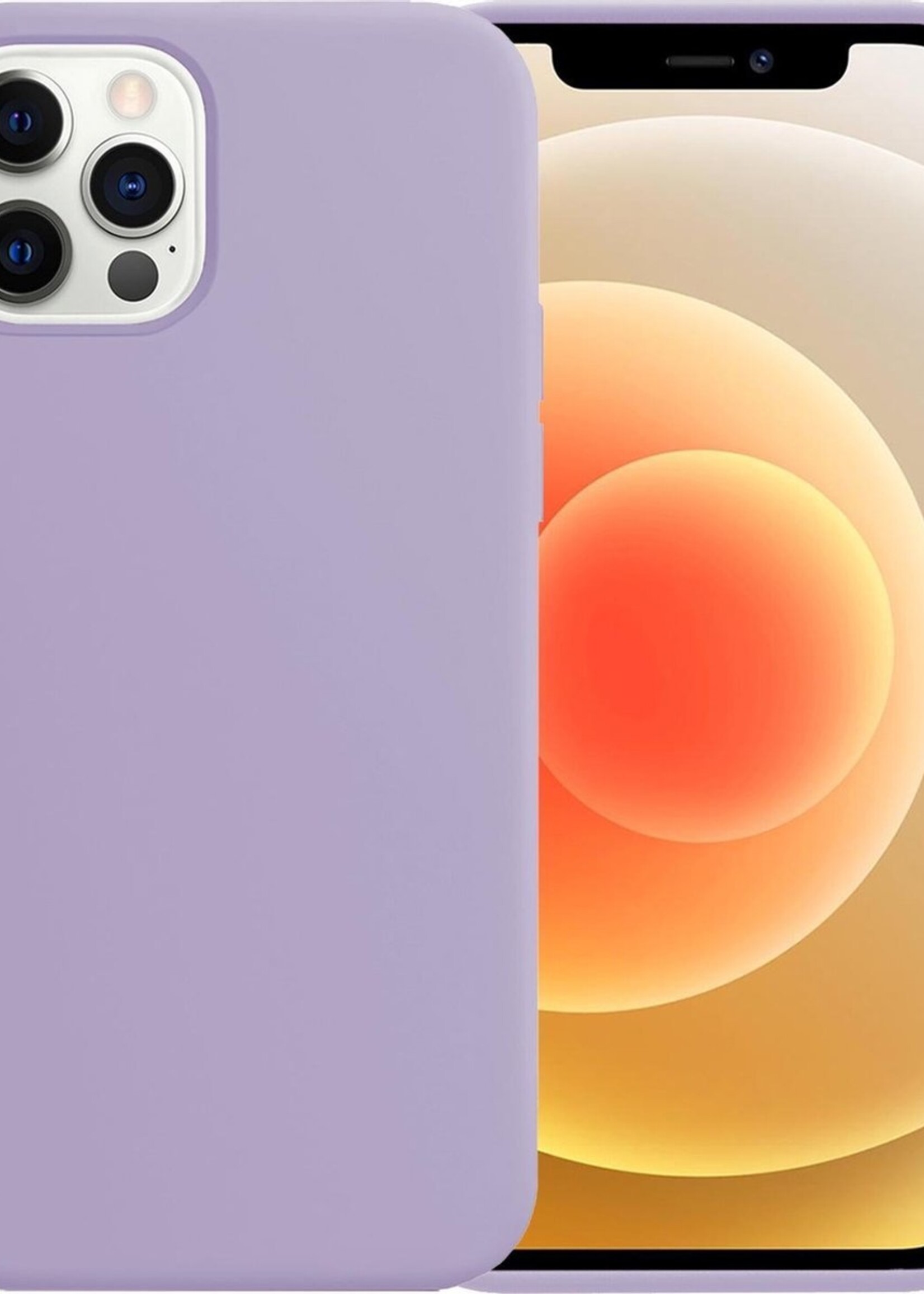 LUQ Hoesje Geschikt voor iPhone 12 Pro Max Hoesje Siliconen Case - Hoes Geschikt voor iPhone 12 Pro Max Hoes Siliconen - Lila